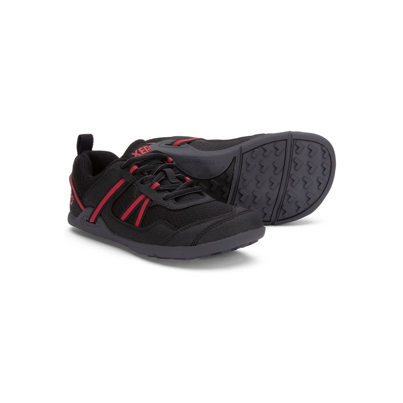 Barfußschuhe Xero Shoes Prio Kids in Black Samba Red für Kinder im Onlineshop für Barfußschuhe