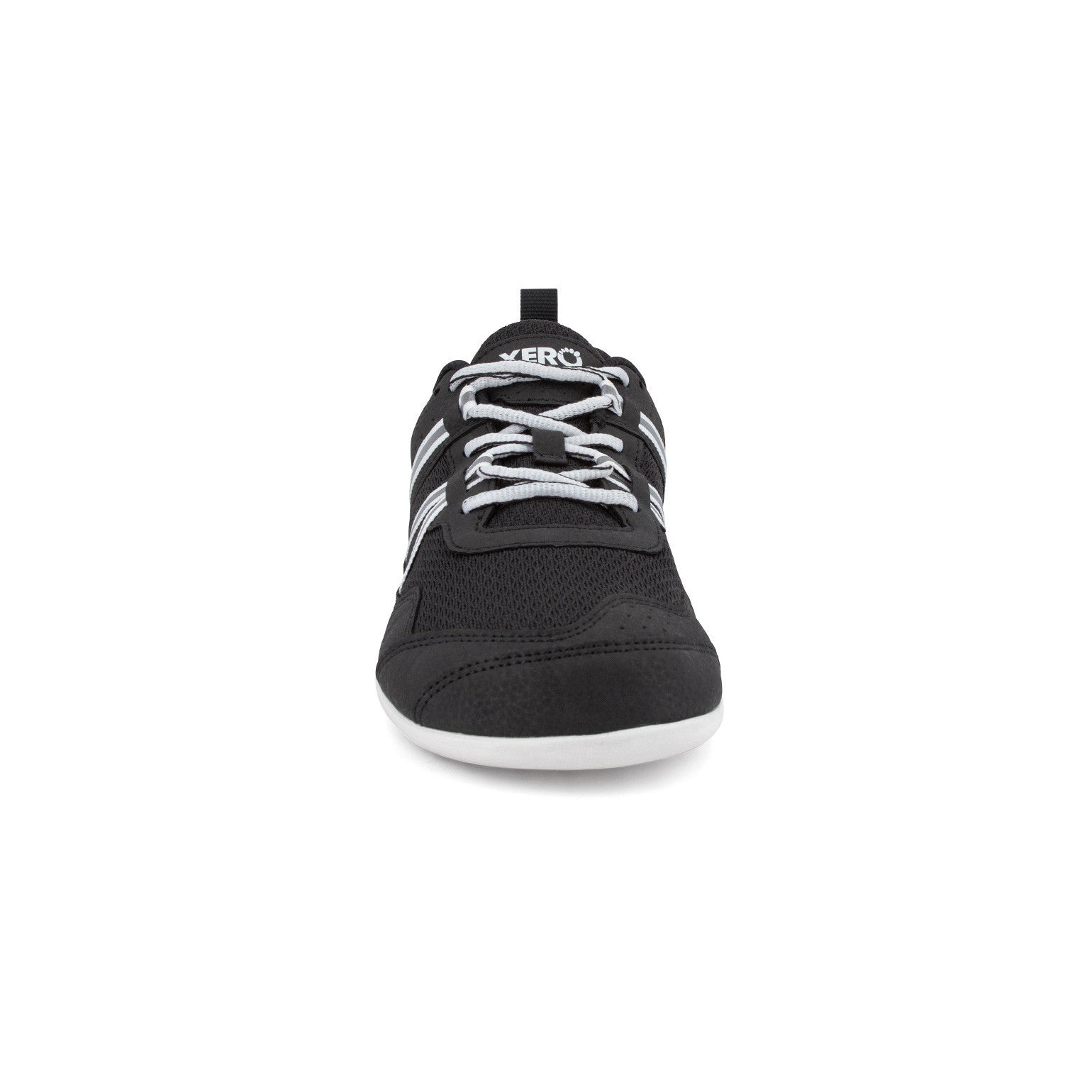Xero Shoes Prio Barfußschuhe für Herren in Schwarz-Weiß, Vorderansicht im Onlineshop für Barfußschuhe