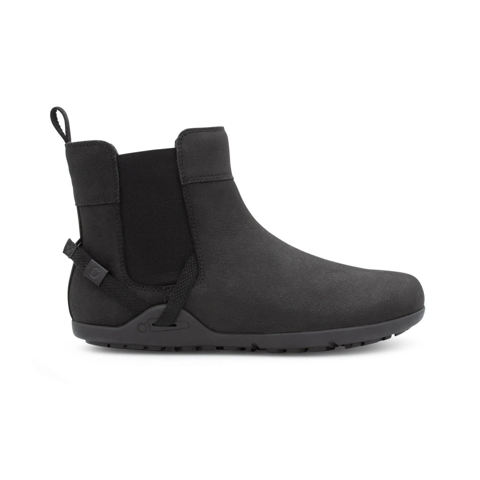 Barfußschuhe Onlineshop: Xero Shoes Tari schwarze Barfußschuhe als Chelsea Boots, rechte Seitenansicht