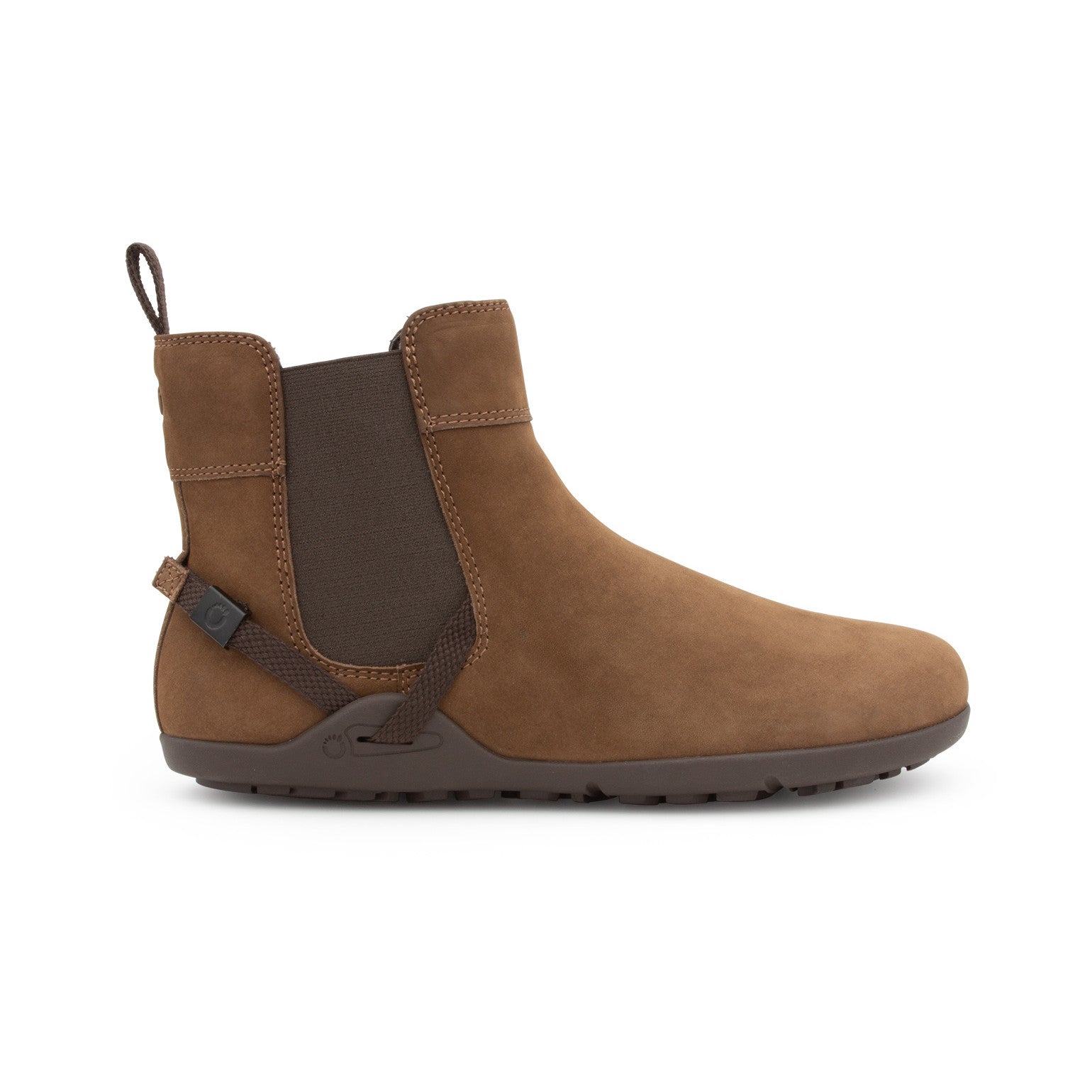 Barfußschuhe Onlineshop: Xero Shoes Tari braune Barfußschuhe als Chelsea Boots in toffee, rechte Seitenansicht