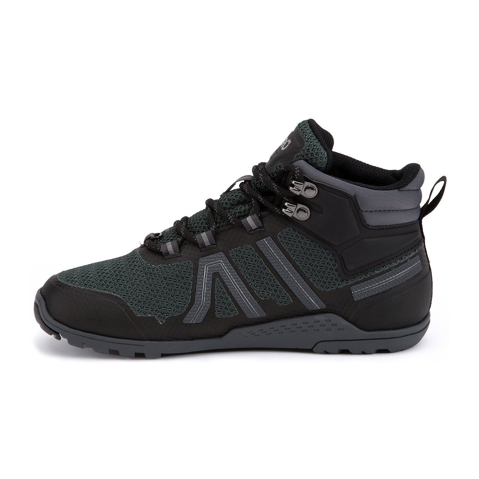 Barfußschuhe Onlineshop: Xero Shoes Xcursion Fusion wasserdichte Damen Barfuß-Wanderschuhe in spruce, linke Seitenansicht
