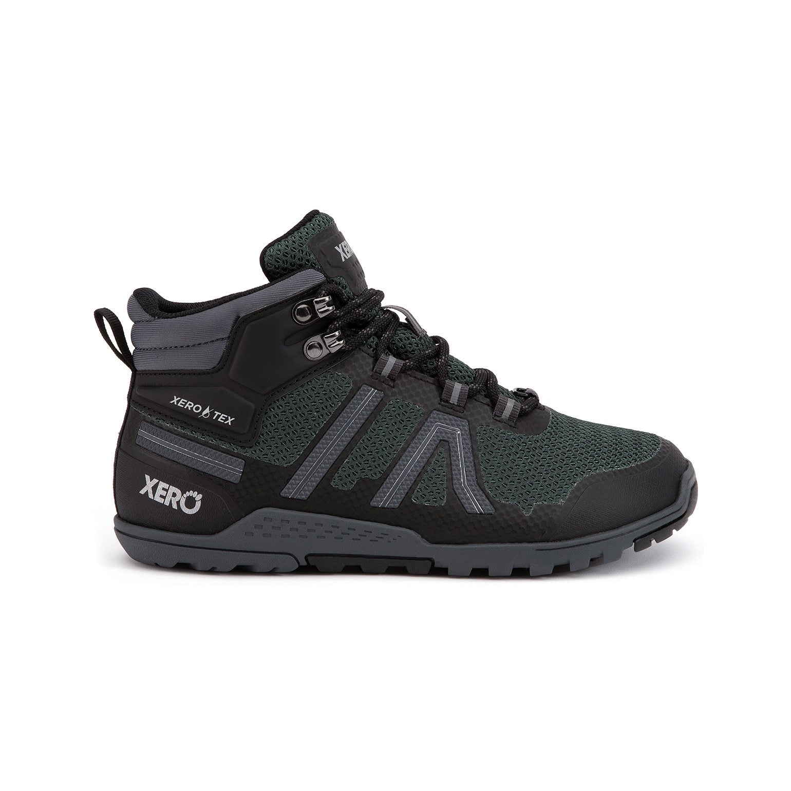 Barfußschuhe Onlineshop: Xero Shoes Xcursion Fusion wasserdichte Damen Barfuß-Wanderschuhe in spruce, rechte Seitenansicht