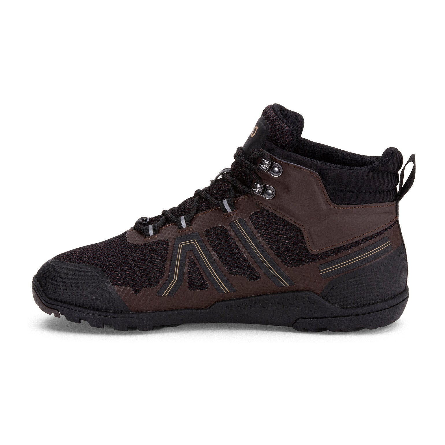 Barfußschuhe Onlineshop: Xero Shoes Xcursion Fusion wasserdichte Herren Barfuß-Wanderschuhe in bison, linke Seitenansicht