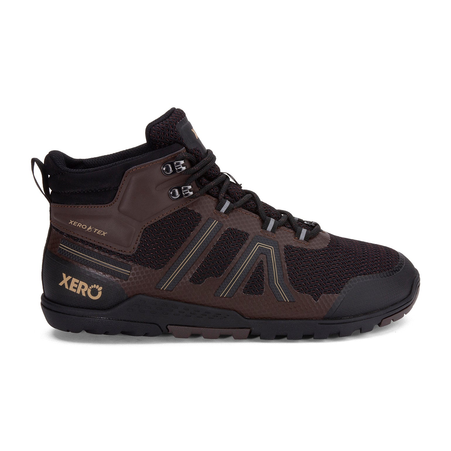 Barfußschuhe Onlineshop: Xero Shoes Xcursion Fusion wasserdichte Herren Barfuß-Wanderschuhe in bison, rechte Seitenansicht