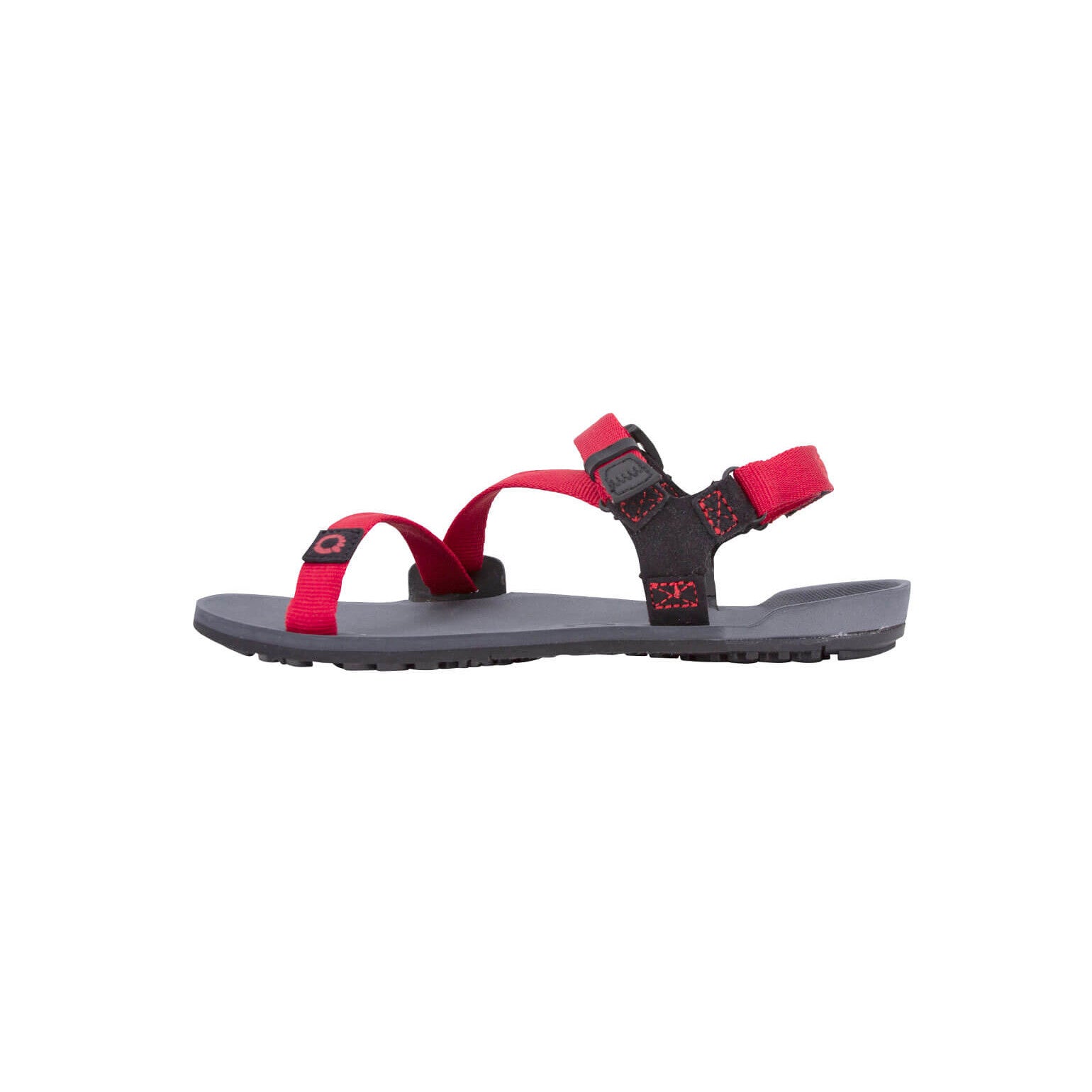 Xero Shoes Z-Trail Kids Charcoal Red Pepper Barfußschuhe Sandalen für Kinder, linke Seitenansicht im Onlineshop für Barfußschuhe