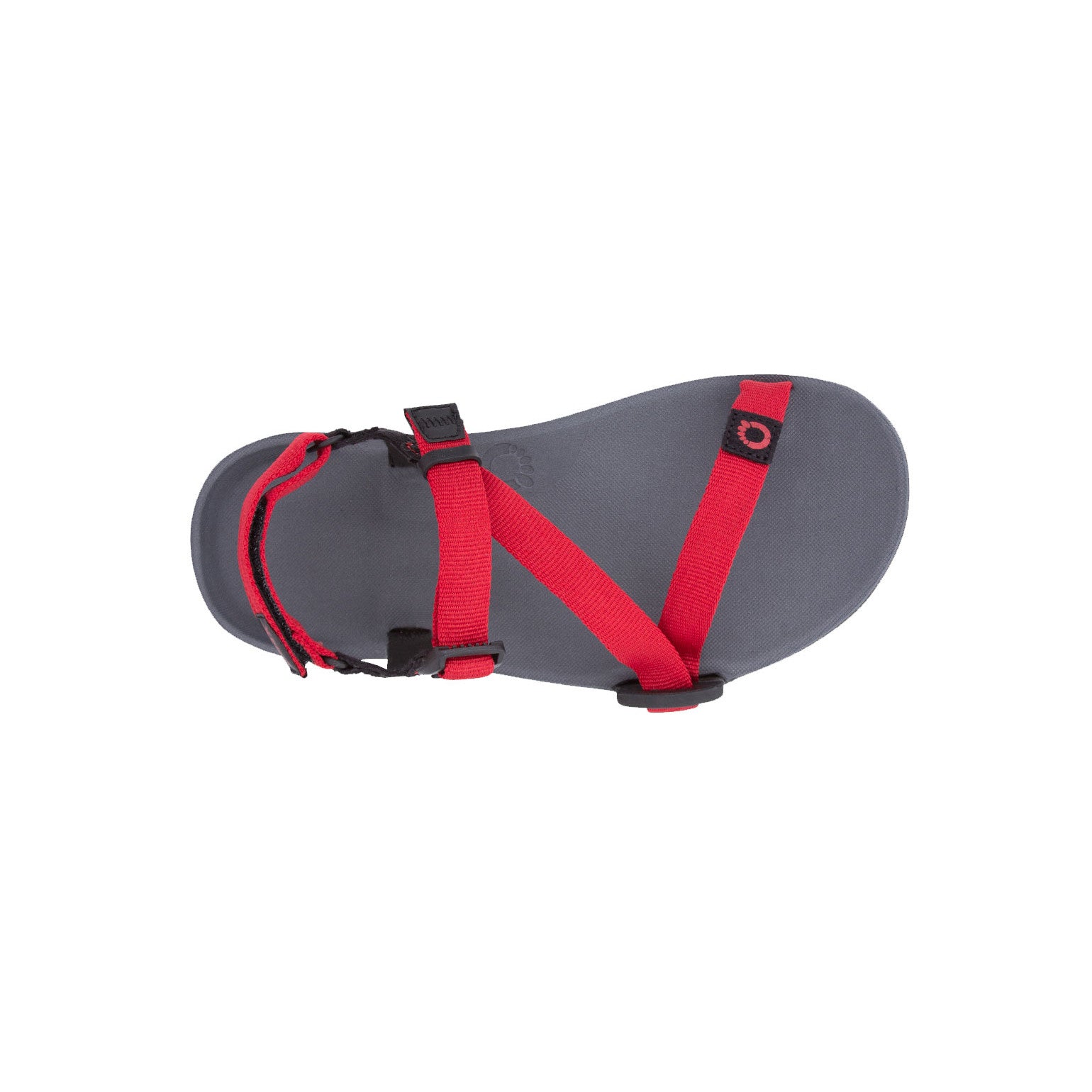 Xero Shoes Z-Trail Kids Charcoal Red Pepper Barfußschuhe Sandalen für Kinder, Draufsicht im Onlineshop für Barfußschuhe