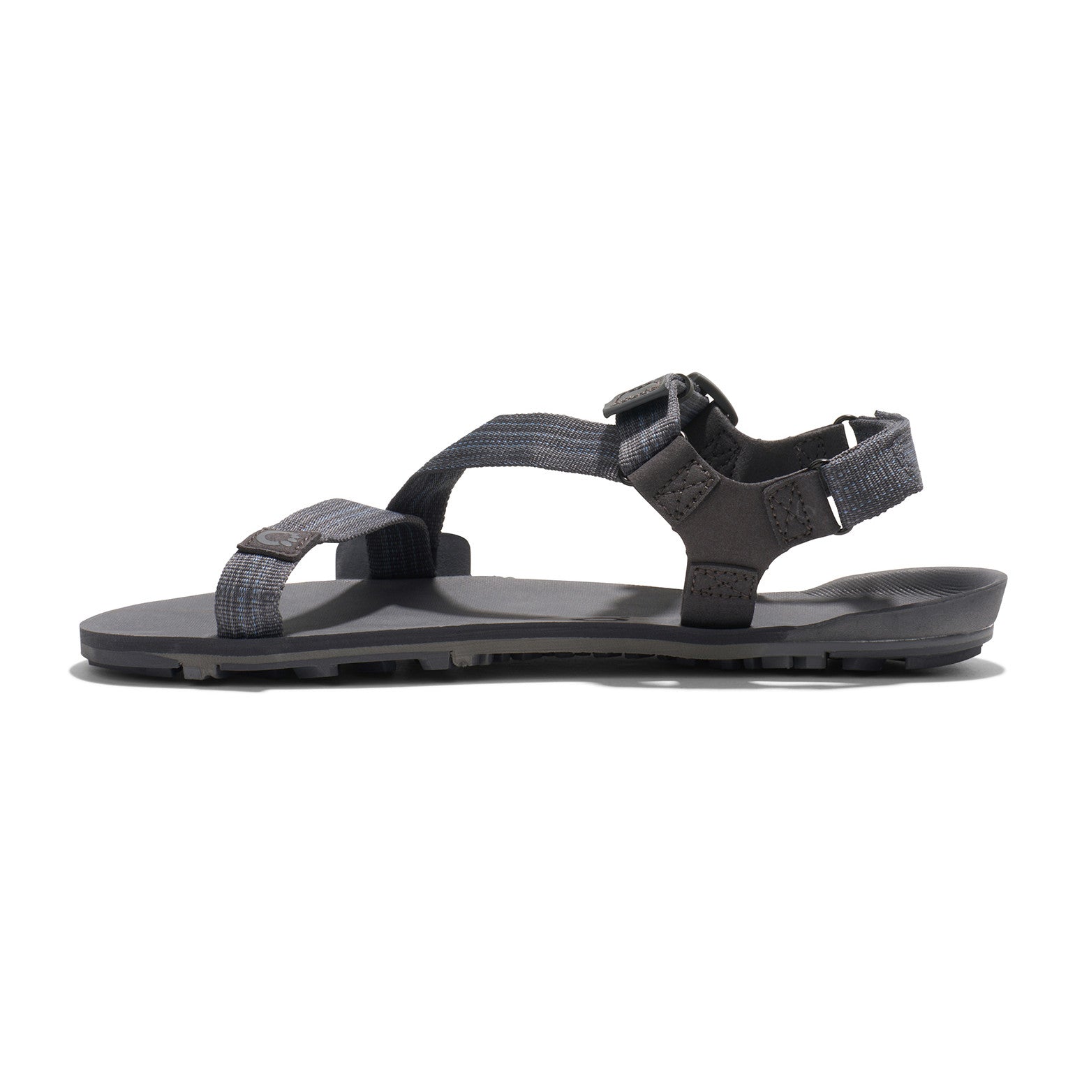 Herren-Barfußsandalen Xero Shoes Z-Trail EV in Steel Gray, linke Seitenansicht, robust und flexibel, ideal für Trekking und unseren Onlineshop.