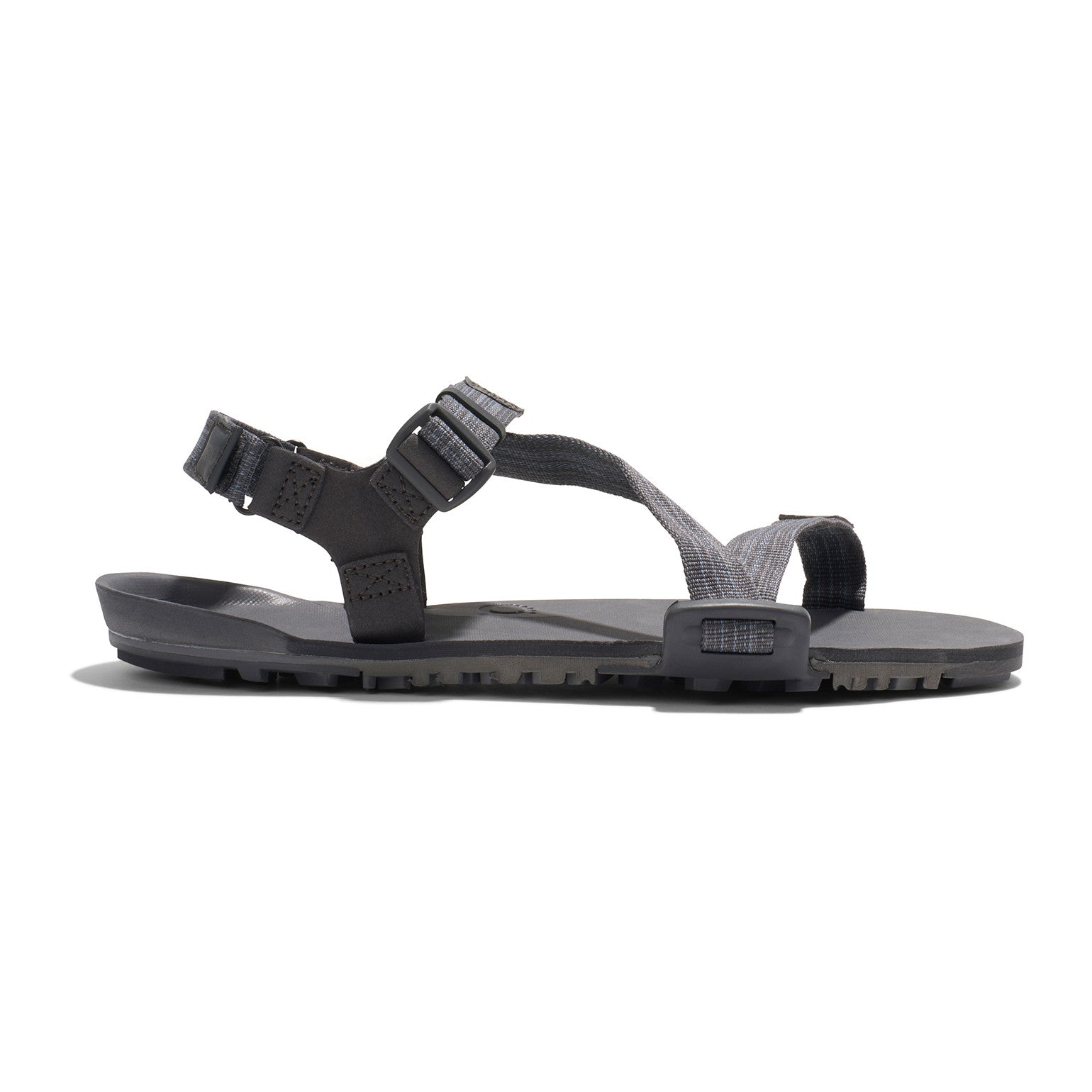 Herren-Barfußsandalen Xero Shoes Z-Trail EV in Steel Gray, rechte Seitenansicht, robust und flexibel, ideal für Trekking und unseren Onlineshop.