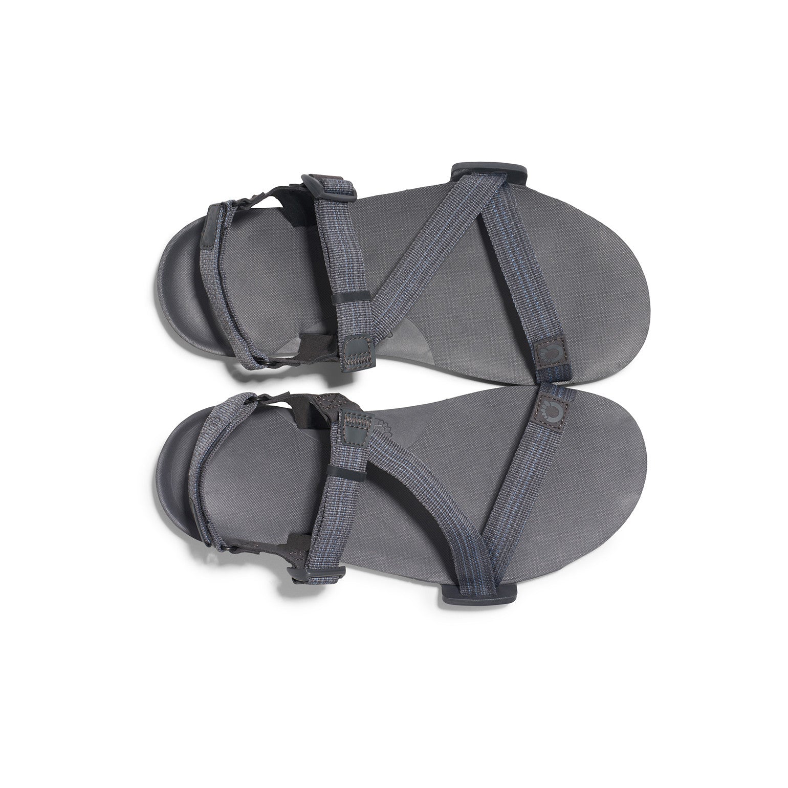 Herren-Barfußsandalen Xero Shoes Z-Trail EV in Steel Gray, Top-Ansicht, ultraleicht und flexibel, ideal für Trekking und unseren Onlineshop.