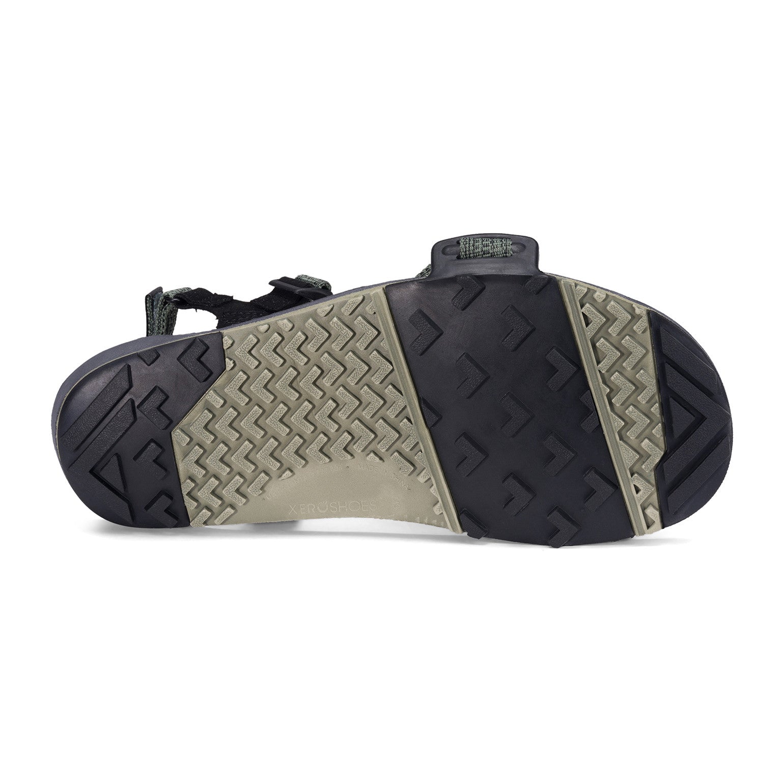 Xero Shoes Z Trail EV Barfußsandalen für Herren in vetiver green, Sohlenansicht im Onlineshop für Barfußschuhe