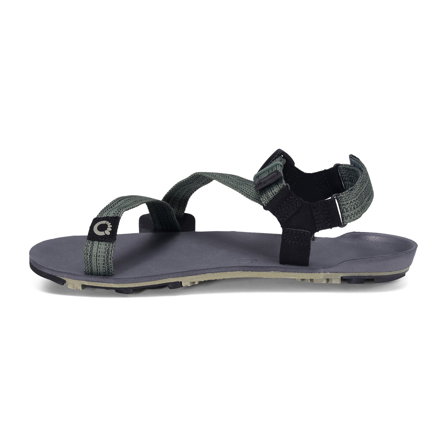 Barfußschuhe Onlineshop: Xero Shoes Z-Trail EV Barfußsandalen für Herren in vetiver green, linke Seitenansicht