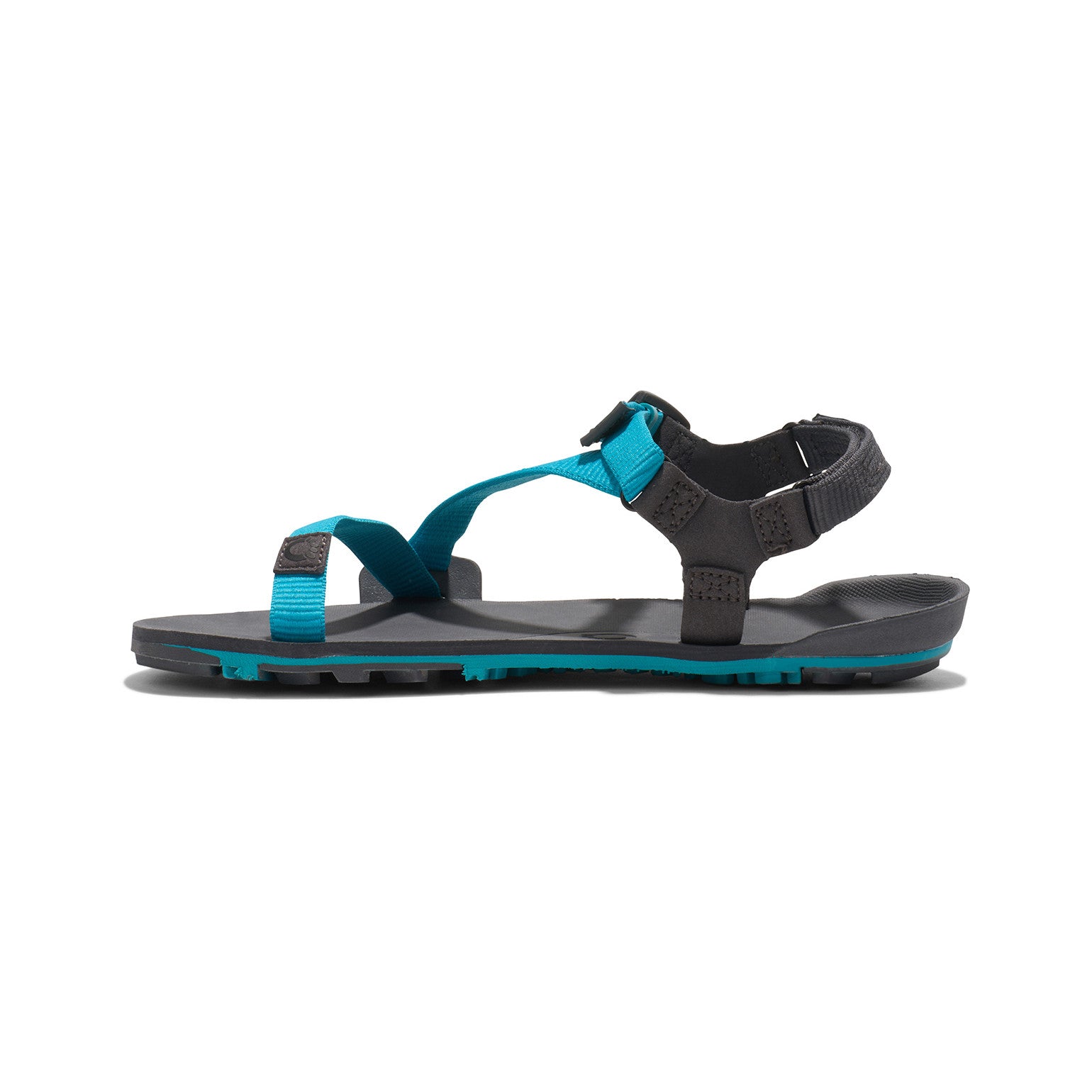 Damen-Barfußsandalen Xero Shoes Z-Trail EV in Lake Blue, linke Seitenansicht, flexibel und robust, ideal für Trekking und unseren Onlineshop.