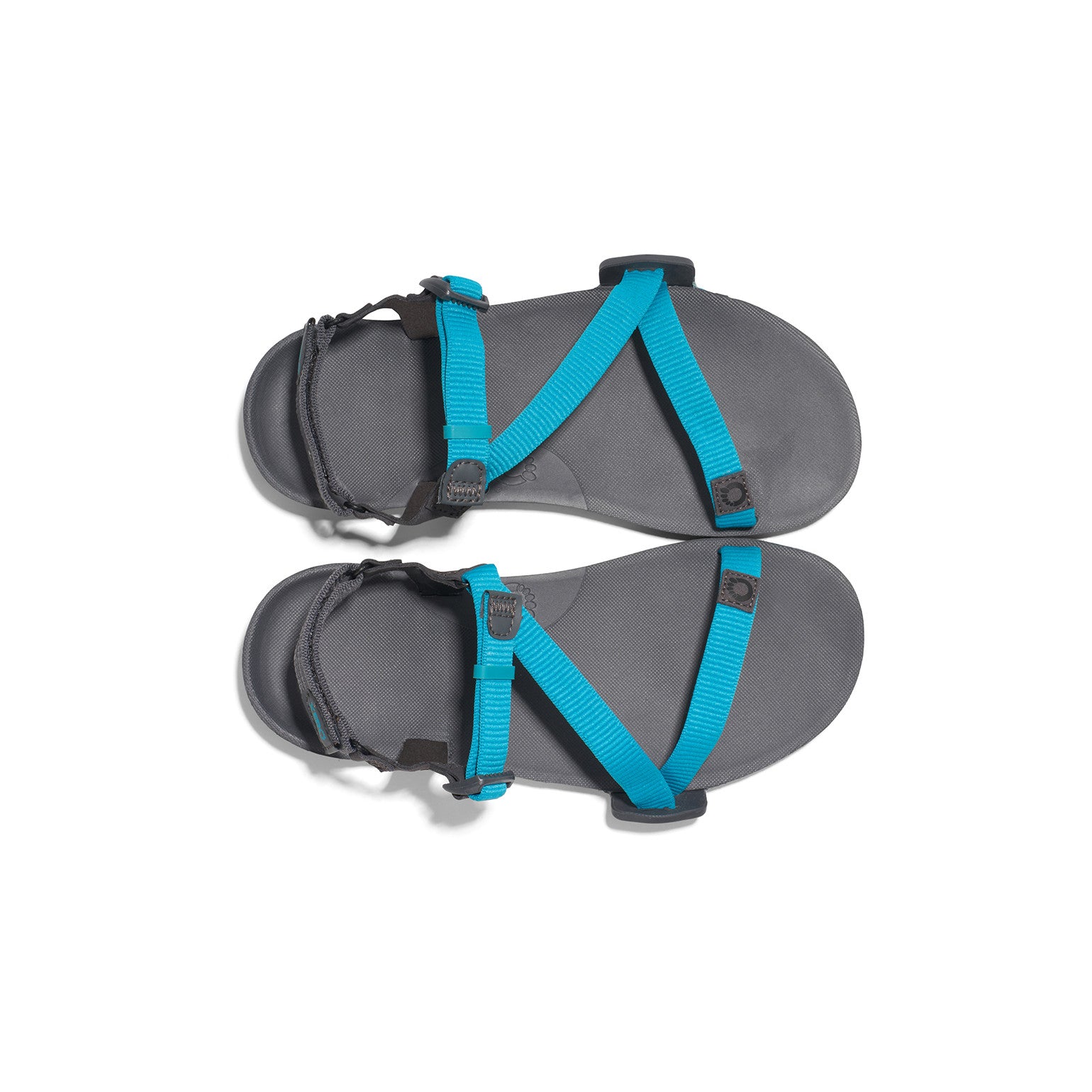 Damen-Barfußsandalen Xero Shoes Z-Trail EV in Lake Blue, Top-Ansicht, flexibel und ultraleicht, ideal für Trekking und unseren Onlineshop.