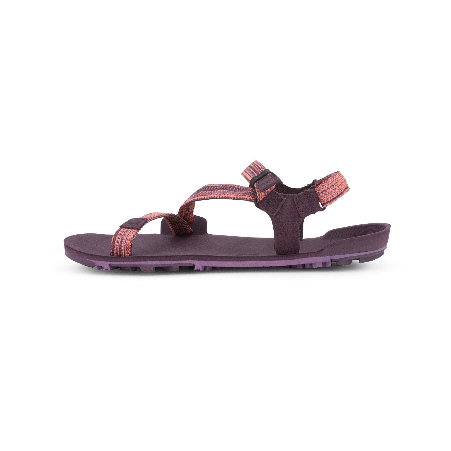 Xero Shoes Z Trail EV Barfußsandalen für Damen in Magenta, linke Seitenansicht im Onlineshop für Barfußschuhe