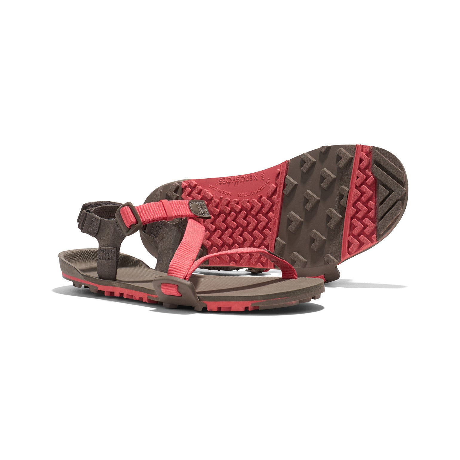 Damen-Barfußsandalen Xero Shoes Z-Trail EV in Sunset Coral, vielseitig und flexibel, ideal für Trekking und unseren Onlineshop für Barfußschuhe.