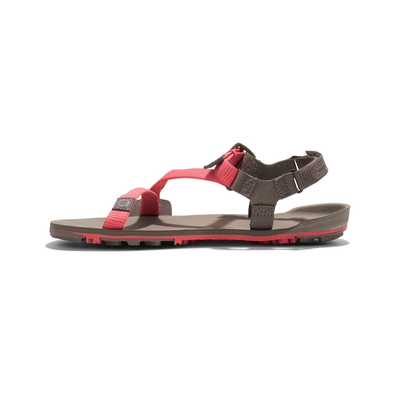 Damen-Barfußsandalen Xero Shoes Z-Trail EV in Sunset Coral, linke Seitenansicht, robust und flexibel, ideal für Trekking und unseren Onlineshop.