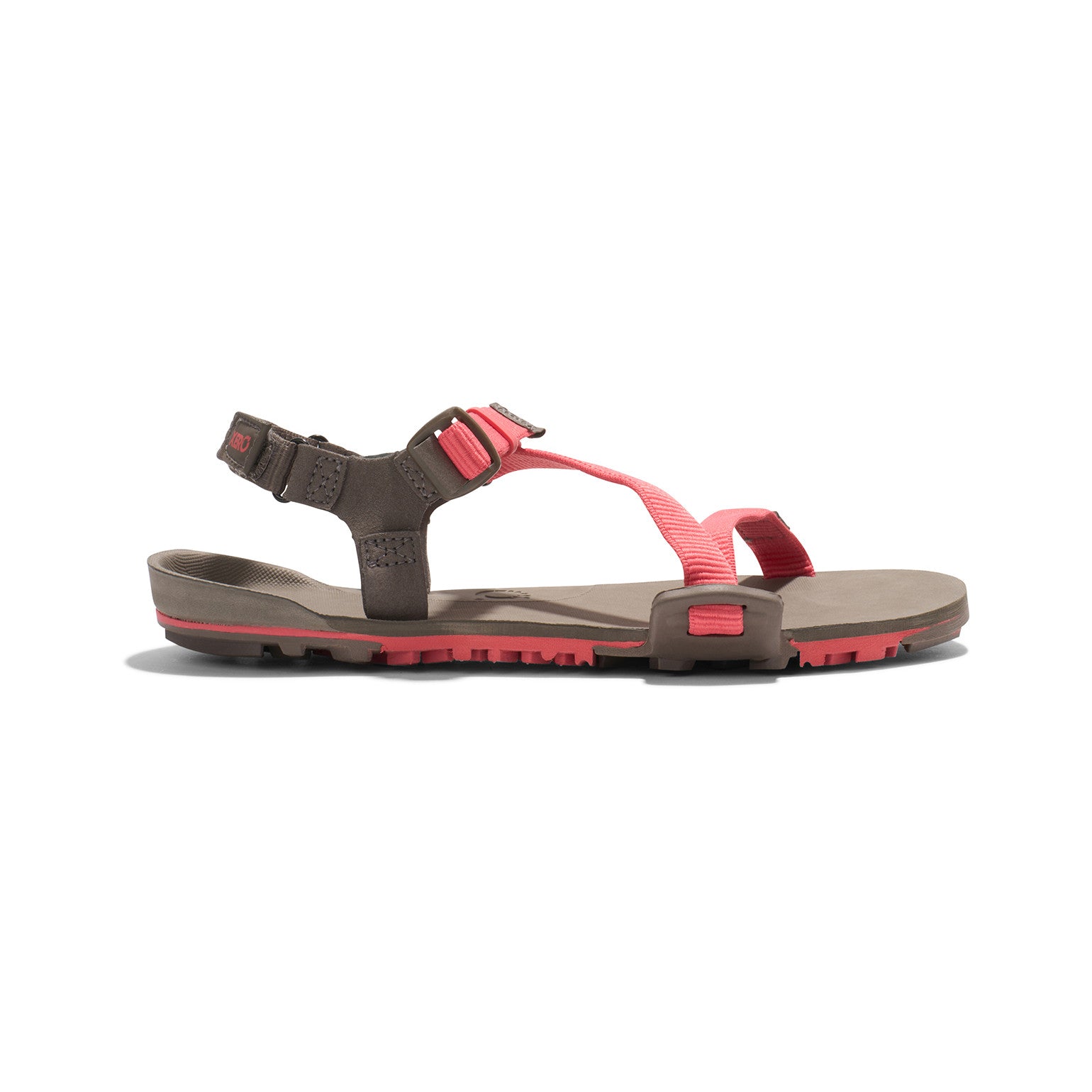 Damen-Barfußsandalen Xero Shoes Z-Trail EV in Sunset Coral, rechte Seitenansicht, flexibel und robust, ideal für Trekking und unseren Onlineshop.