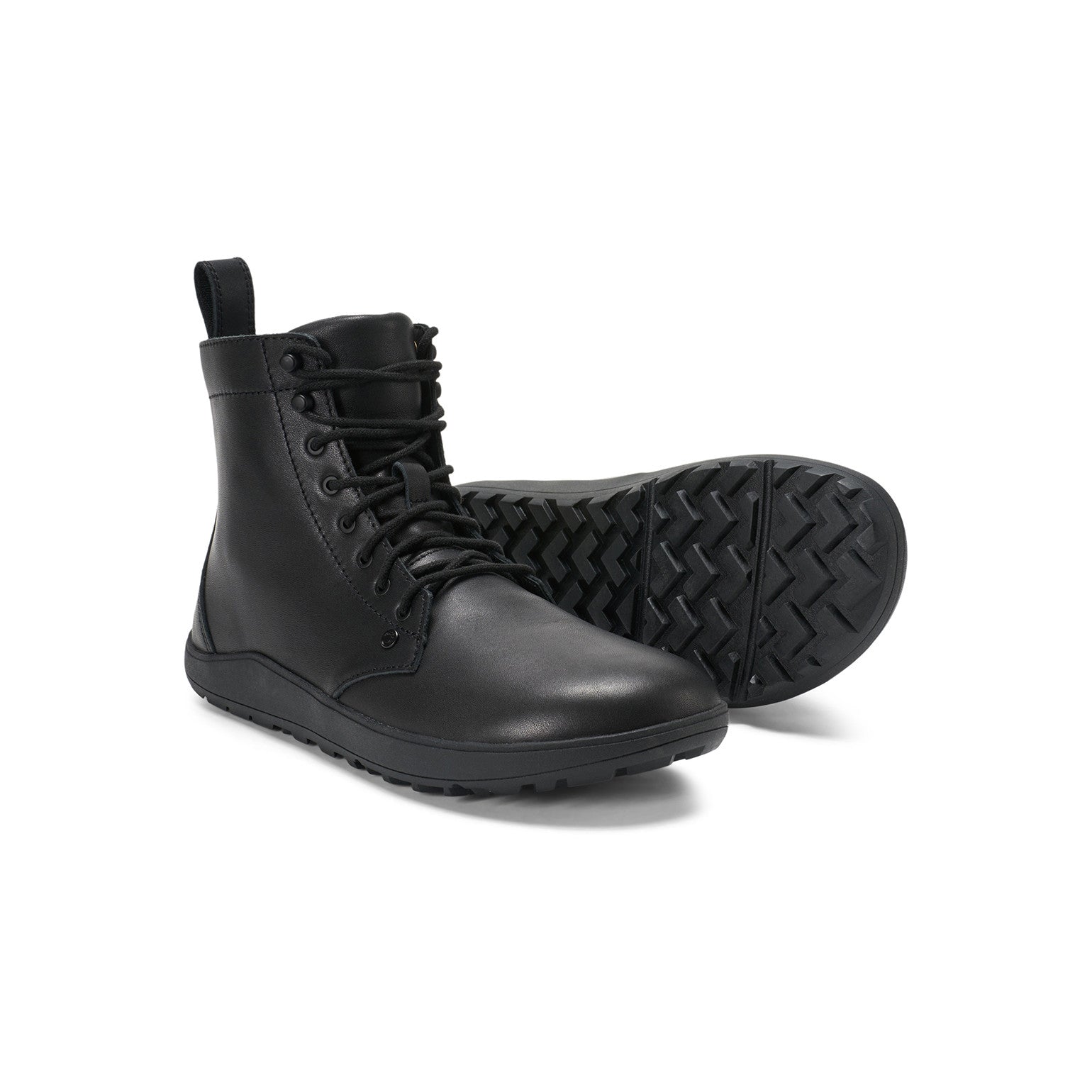 Barfußschuhe Xero Shoes Breckenridge in Schwarz aus Leder, knöchelhohe Damenstiefel, verfügbar in unserem Onlineshop für Barfußschuhe.