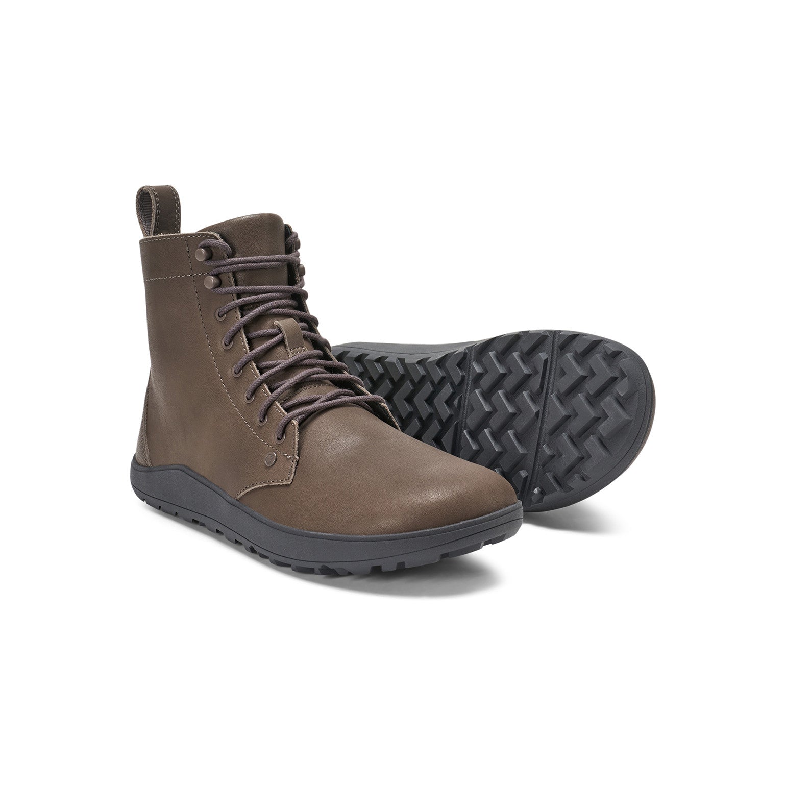 Barfußschuhe Xero Shoes Breckenridge in Grau aus Leder, knöchelhohe Damenstiefel, verfügbar in unserem Onlineshop für Barfußschuhe.