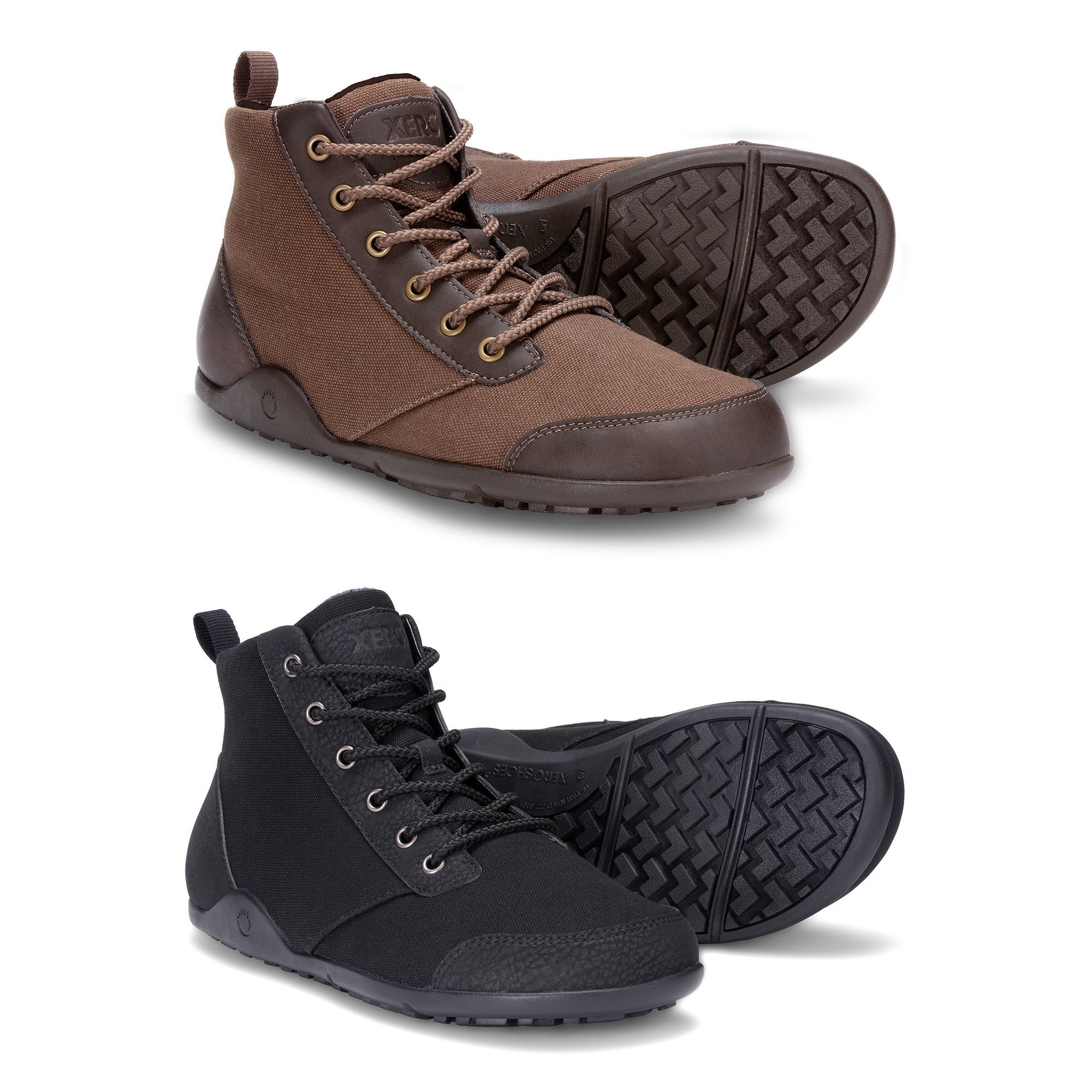 Barfußschuhe Xero Shoes Denver in Schwarz, knöchelhohe Herrenstiefel, Hauptansicht, verfügbar in unserem Onlineshop für Barfußschuhe.