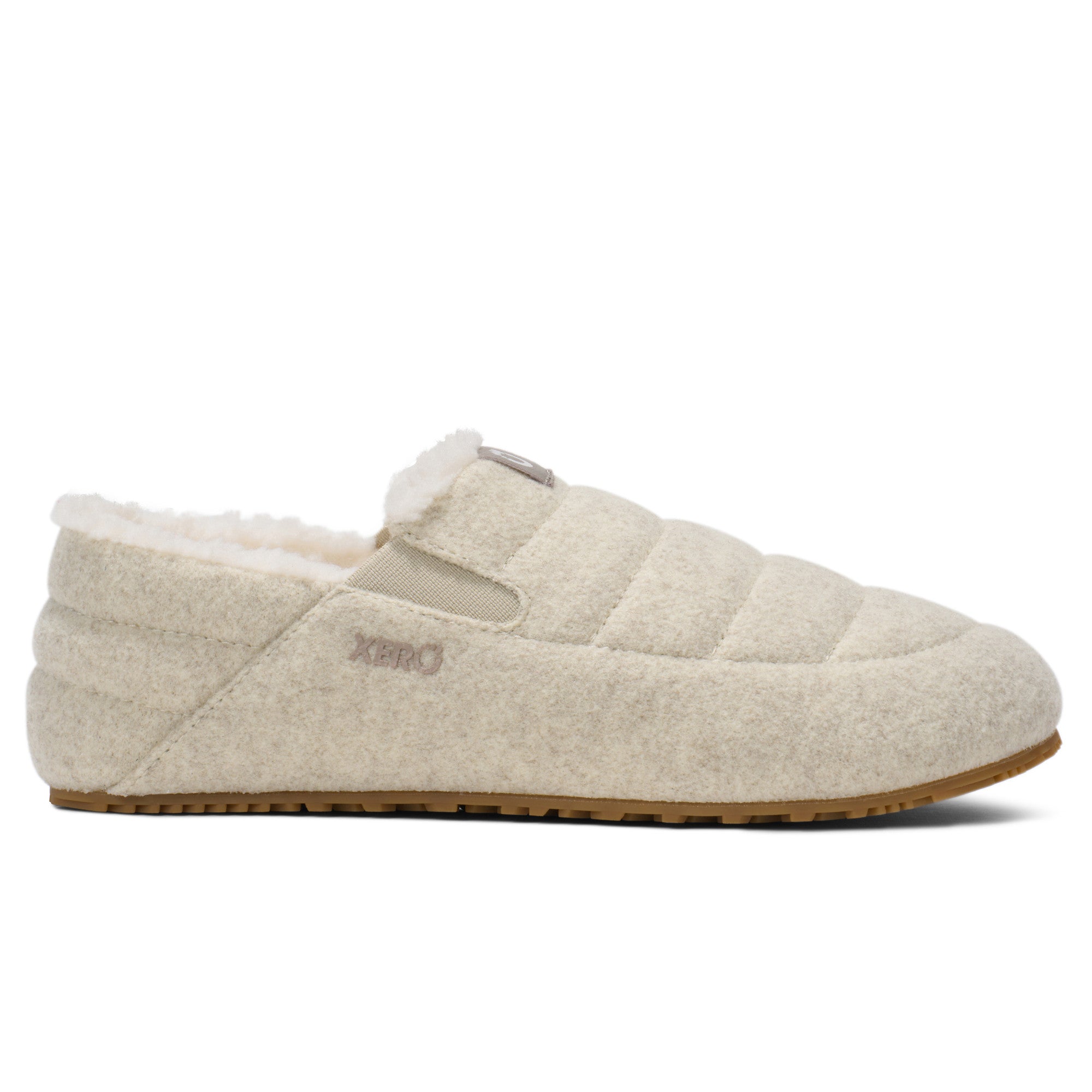 Xero Shoes Pagosa Cozy Damen Hausschuhe in Cream als warme Barfußschuhe im Onlineshop aus rechter Ansicht