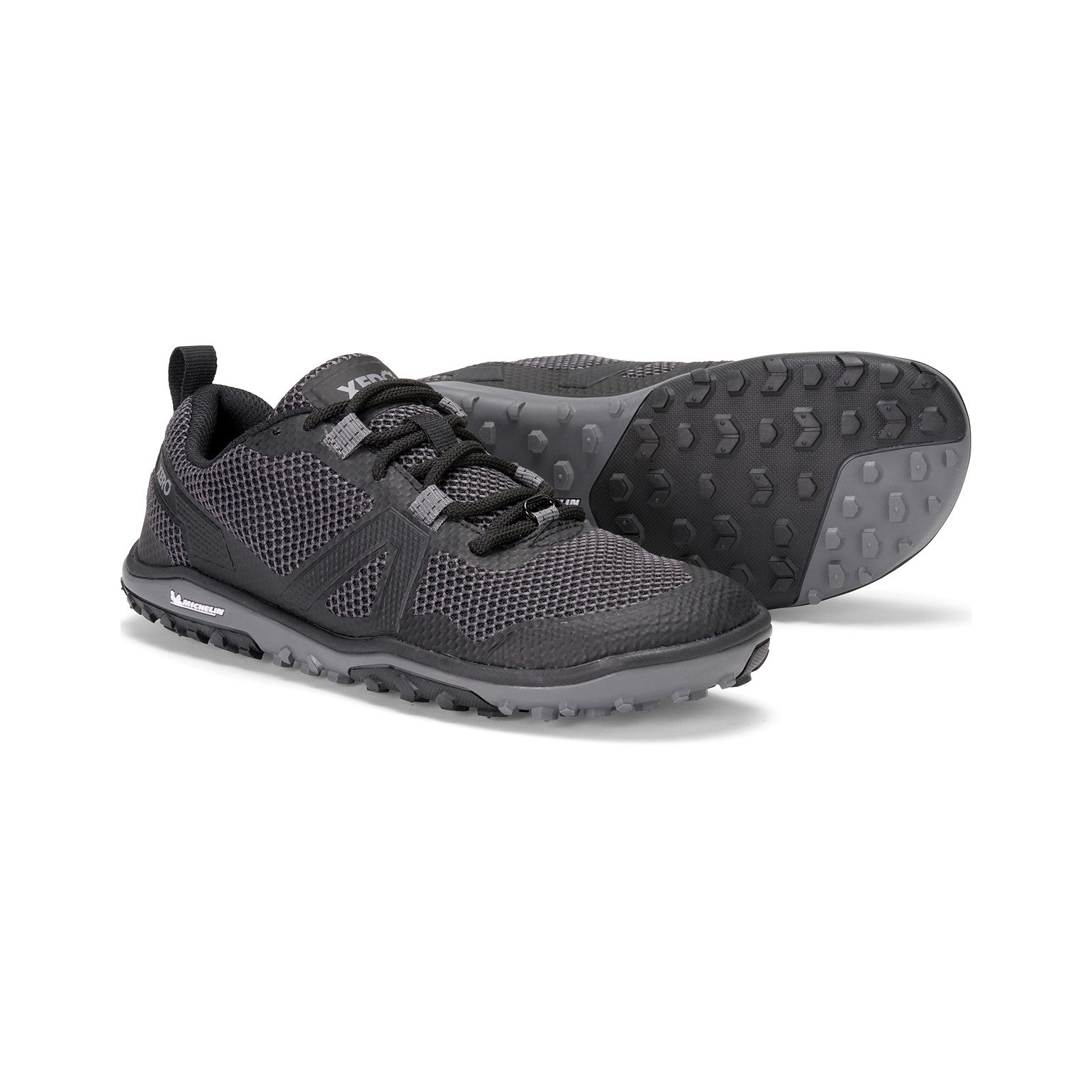 Barfußschuhe Xero Shoes Scrambler Low in Schwarz für Damen als Wanderschuhe im Onlineshop für Barfußschuhe