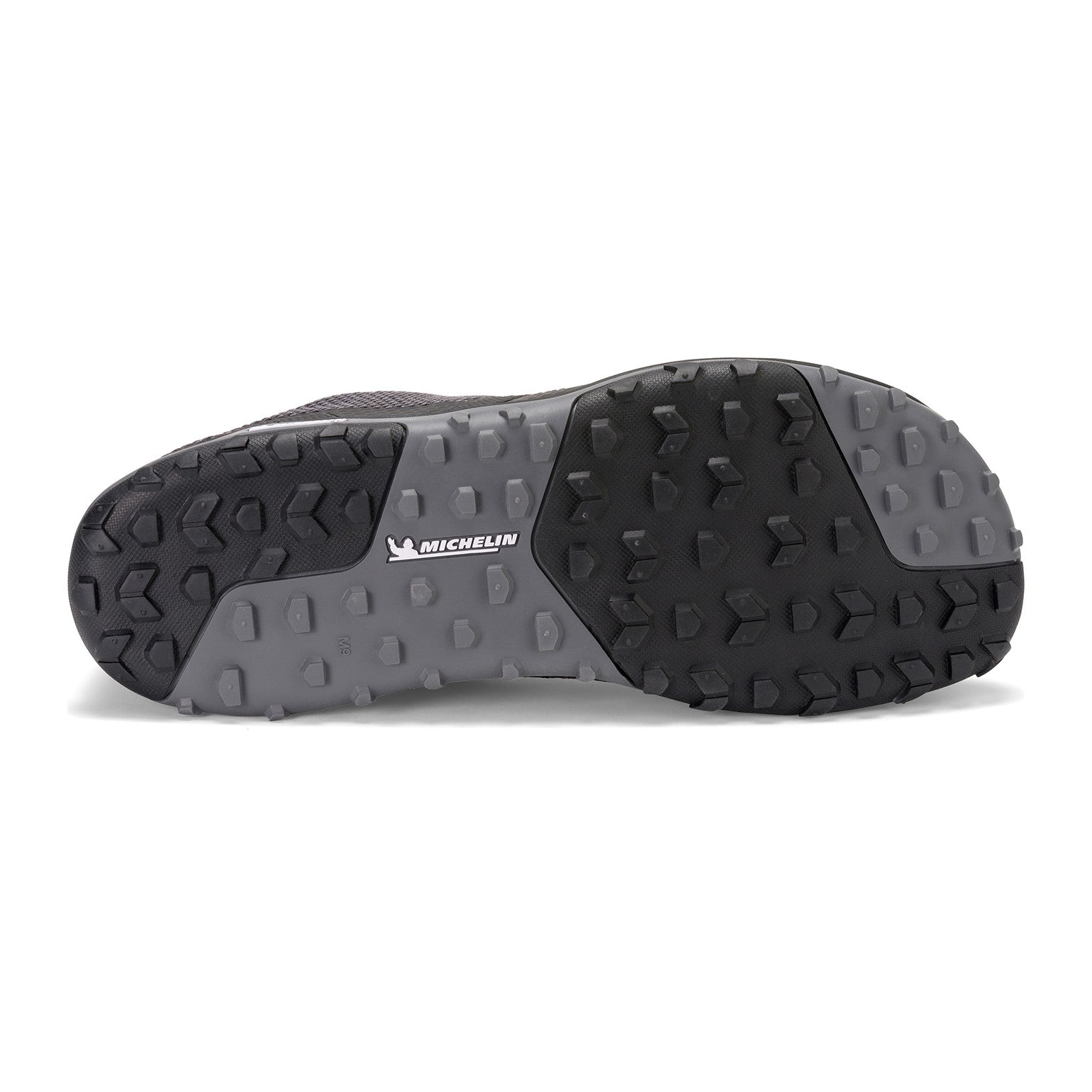 Sohlenansicht der Xero Shoes Scrambler Low Barfußschuhe in Schwarz für Herren als Wanderschuhe im Onlineshop für Barfußschuhe