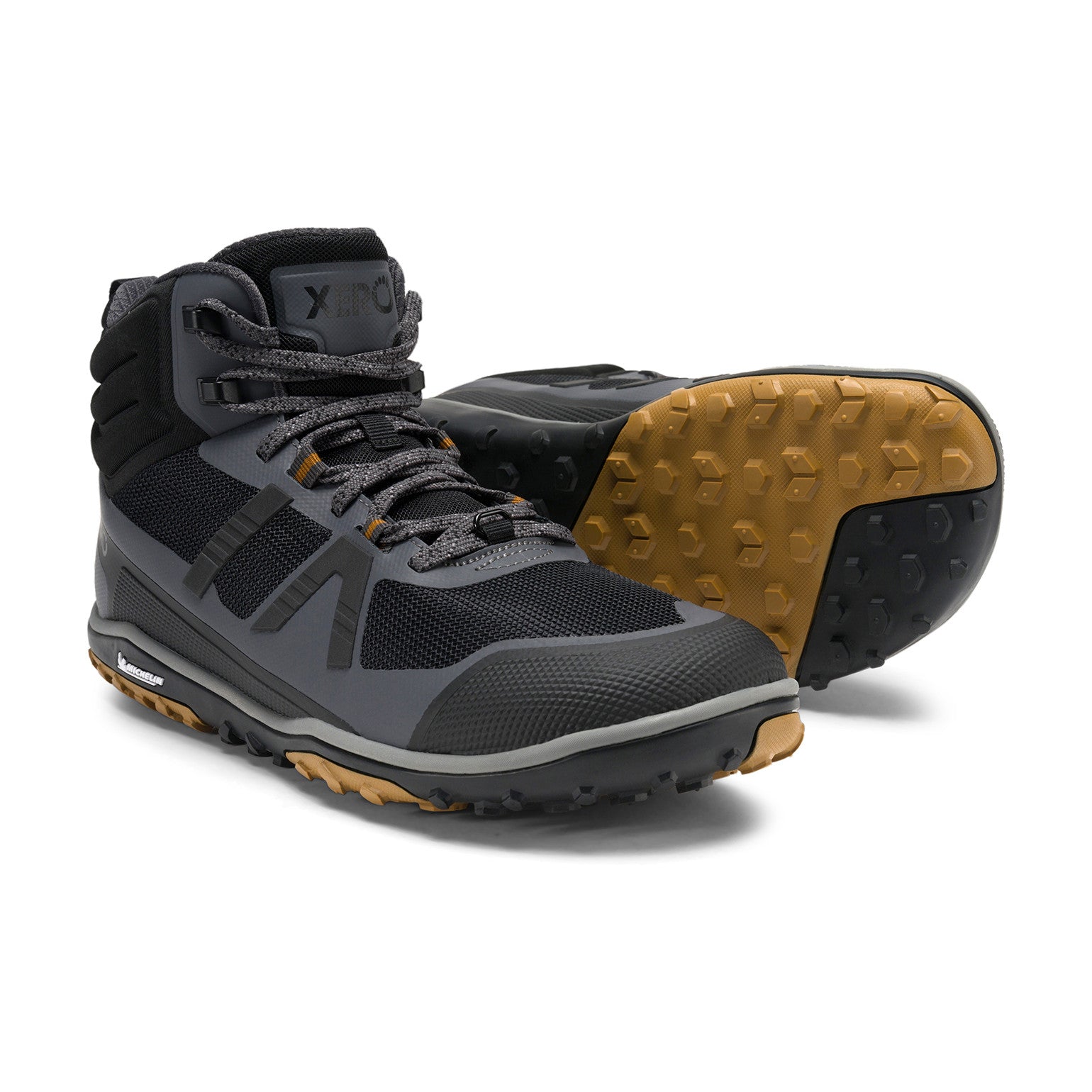 Xero Shoes Scrambler Mid II Asphalt Black Barfußschuhe für Herren als Wanderschuhe im Onlineshop für Barfußschuhe