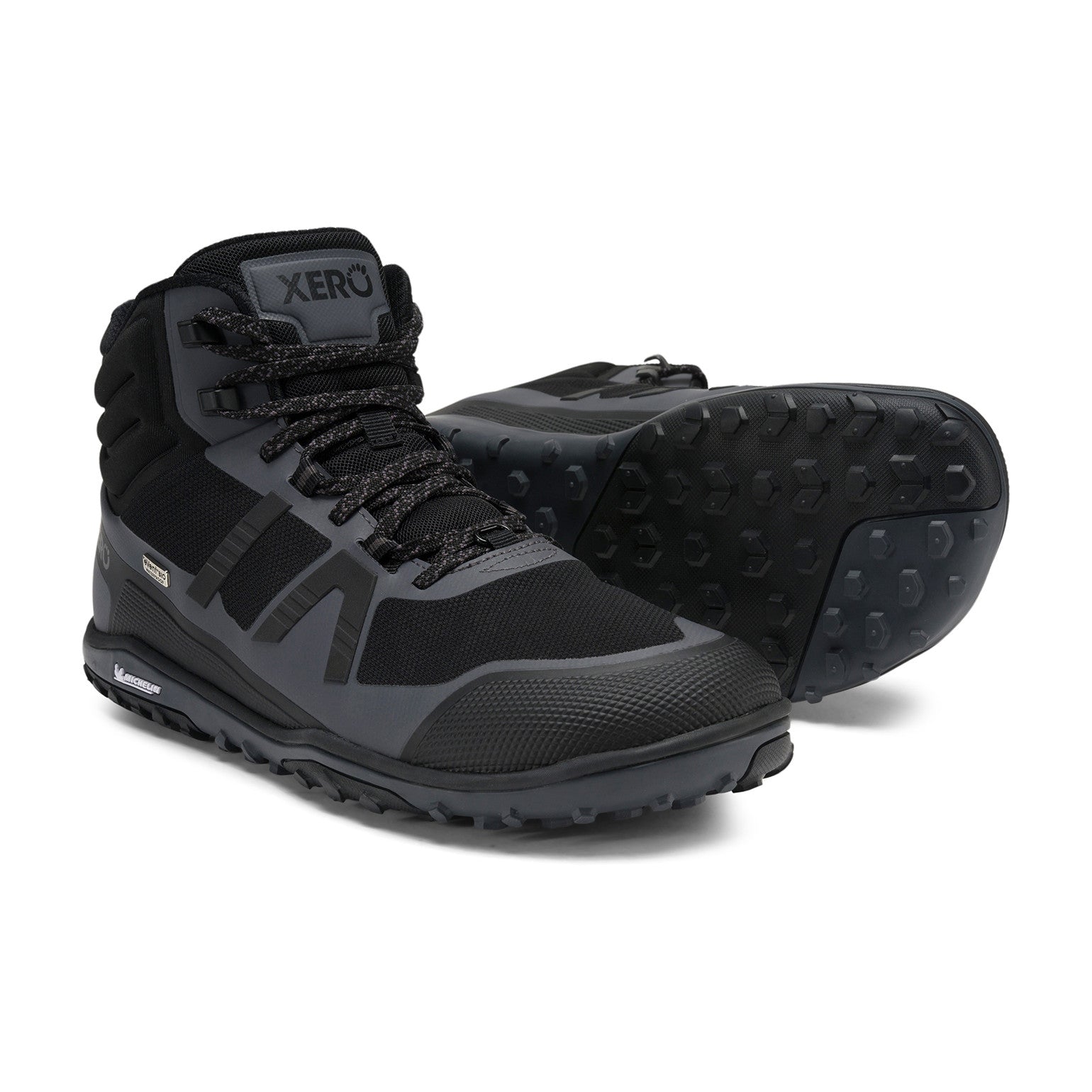 Xero Shoes Scrambler Mid II WP Barfußschuhe, wasserdichte Wanderschuhe für Herren in Schwarz im Onlineshop für Barfußschuhe