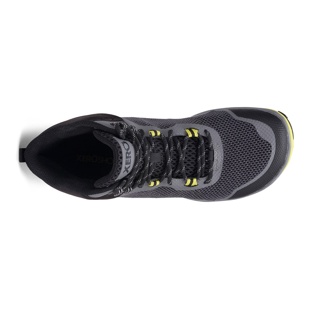 Xero Shoes Scrambler Mid Barfußschuhe, Wanderschuhe für Herren, Top-Ansicht in Steel Gray Sulphur im Onlineshop für Barfußschuhe