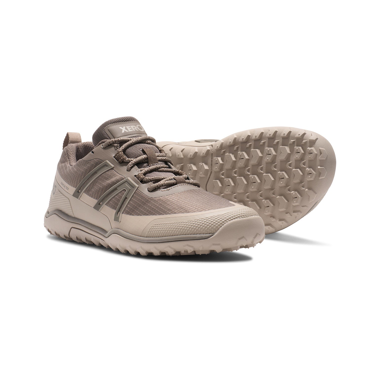 Wasserdichte Xero Shoes Scrambler Trail Low WP Wanderschuhe für Damen in morel pure cashmere – perfekte Barfußschuhe für Outdoor im Onlineshop