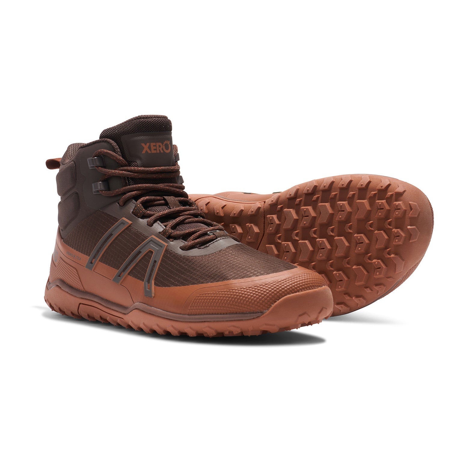 Xero Shoes Scrambler Trail Mid WP Herren Barfußschuhe in Java Brown, wasserdichte Trail-Wanderschuhe im Onlineshop