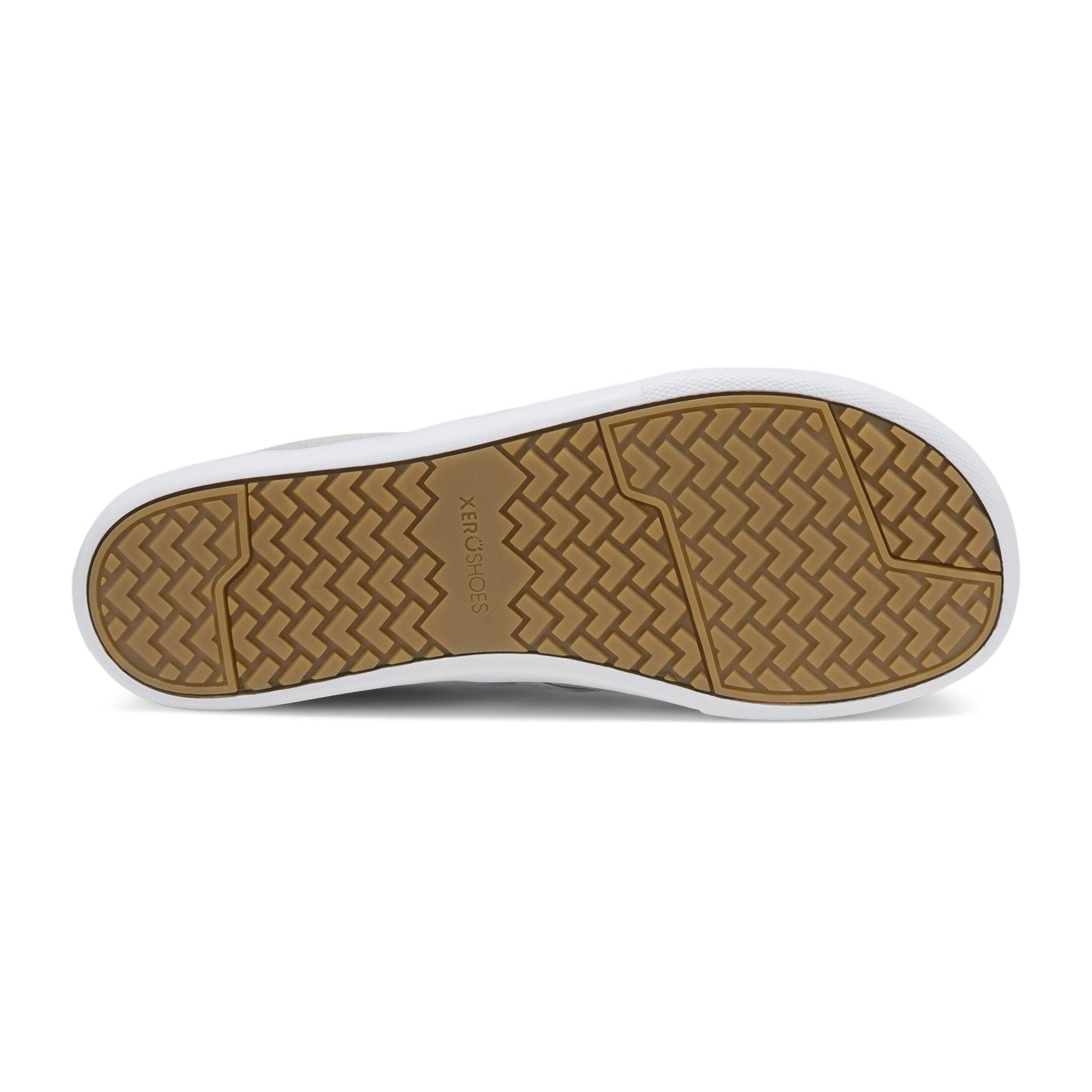 Xero Shoes Dillon Canvas Slip-On Barfußschuhe für Herren in Lunar Rock aus der Perspektive von unten, bequem und perfekt für den Alltag. Erhältlich in unserem Onlineshop für Barfußschuhe.