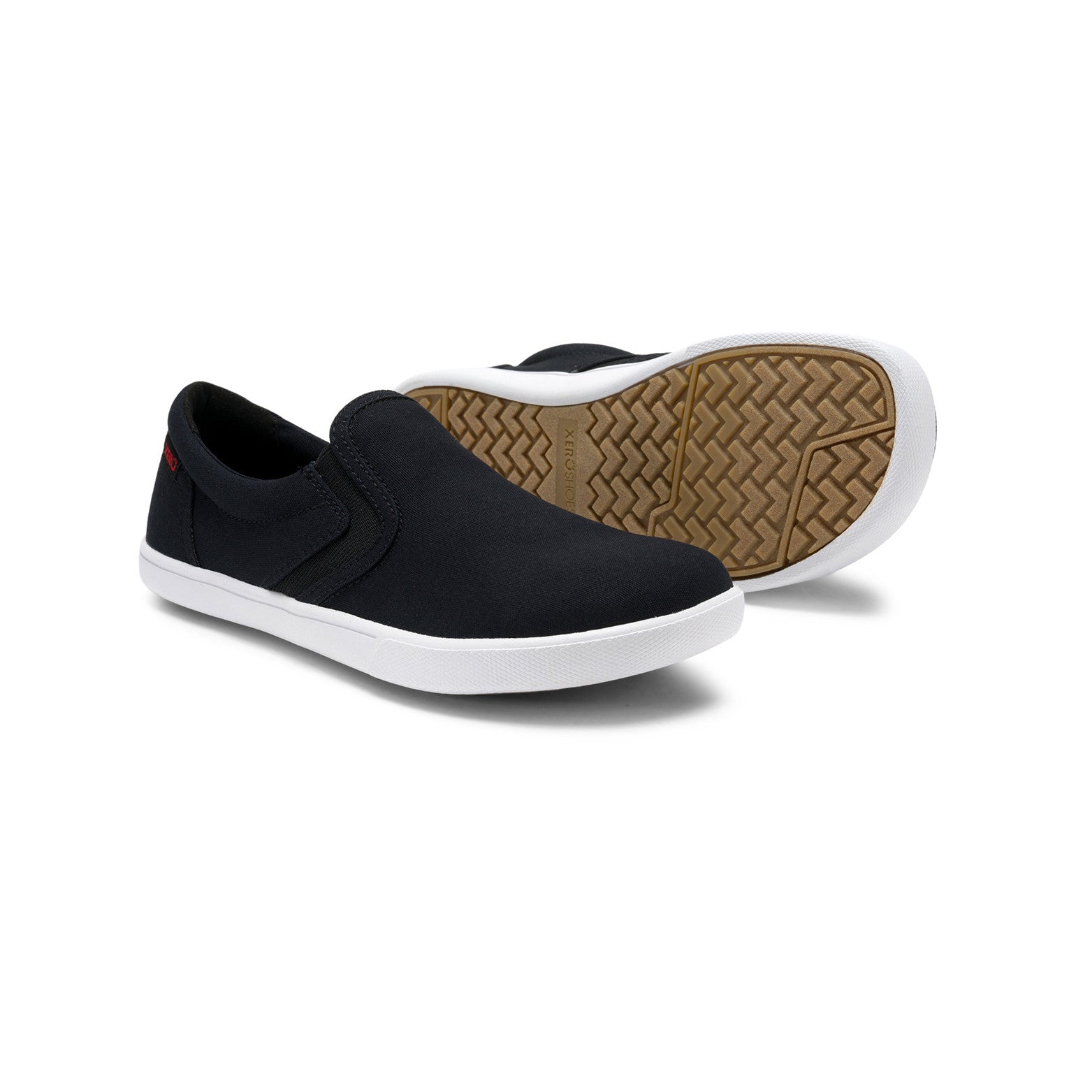 Xero Shoes Dillon Canvas Slip-On Barfußschuhe für Damen in Schwarz, bequem und vielseitig für den Alltag. Erhältlich in unserem Onlineshop für Barfußschuhe.