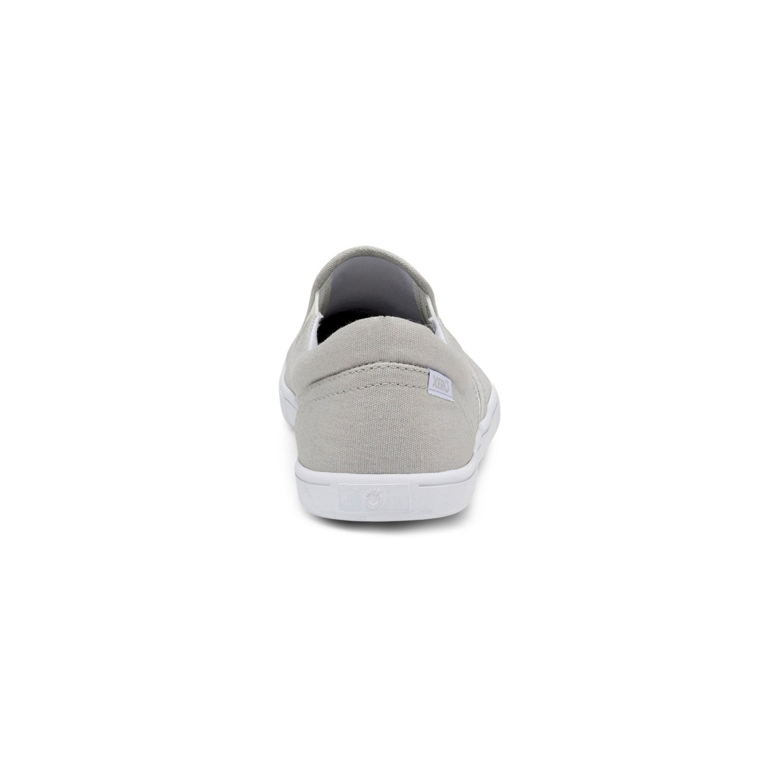 Xero Shoes Dillon Canvas Slip-On Barfußschuhe für Damen in Lunar Rock aus der Rückansicht, bequem und ideal für den Alltag. Erhältlich in unserem Onlineshop für Barfußschuhe.