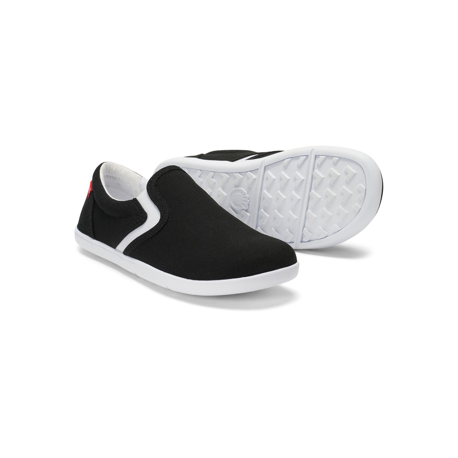 Xero Shoes Dillon Canvas Slip-On Kinder Barfußschuhe in Schwarz als Sneaker und Slipper im Onlineshop für Barfußschuhe