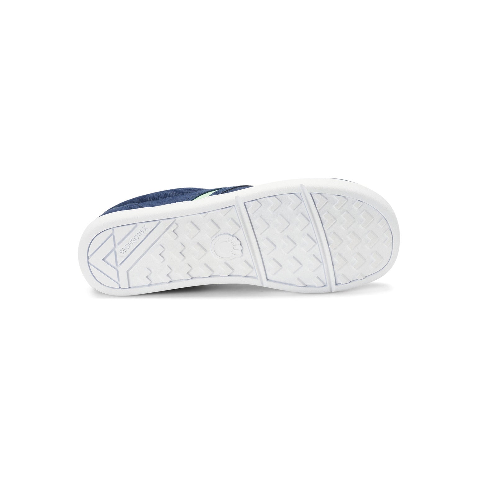 Sohlenansicht der Xero Shoes Dillon Canvas Slip-On Kinder Barfußschuhe in Insignia Blue als Sneaker im Onlineshop für Barfußschuhe