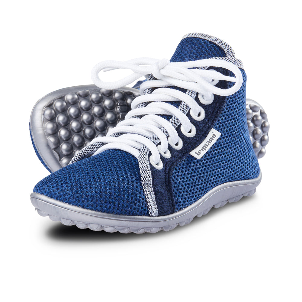 leguanito aktiv plus blau Leguano Barfußschuhe für Kinder – erhältlich im barfusswelten.de Barfußschuhe Onlineshop