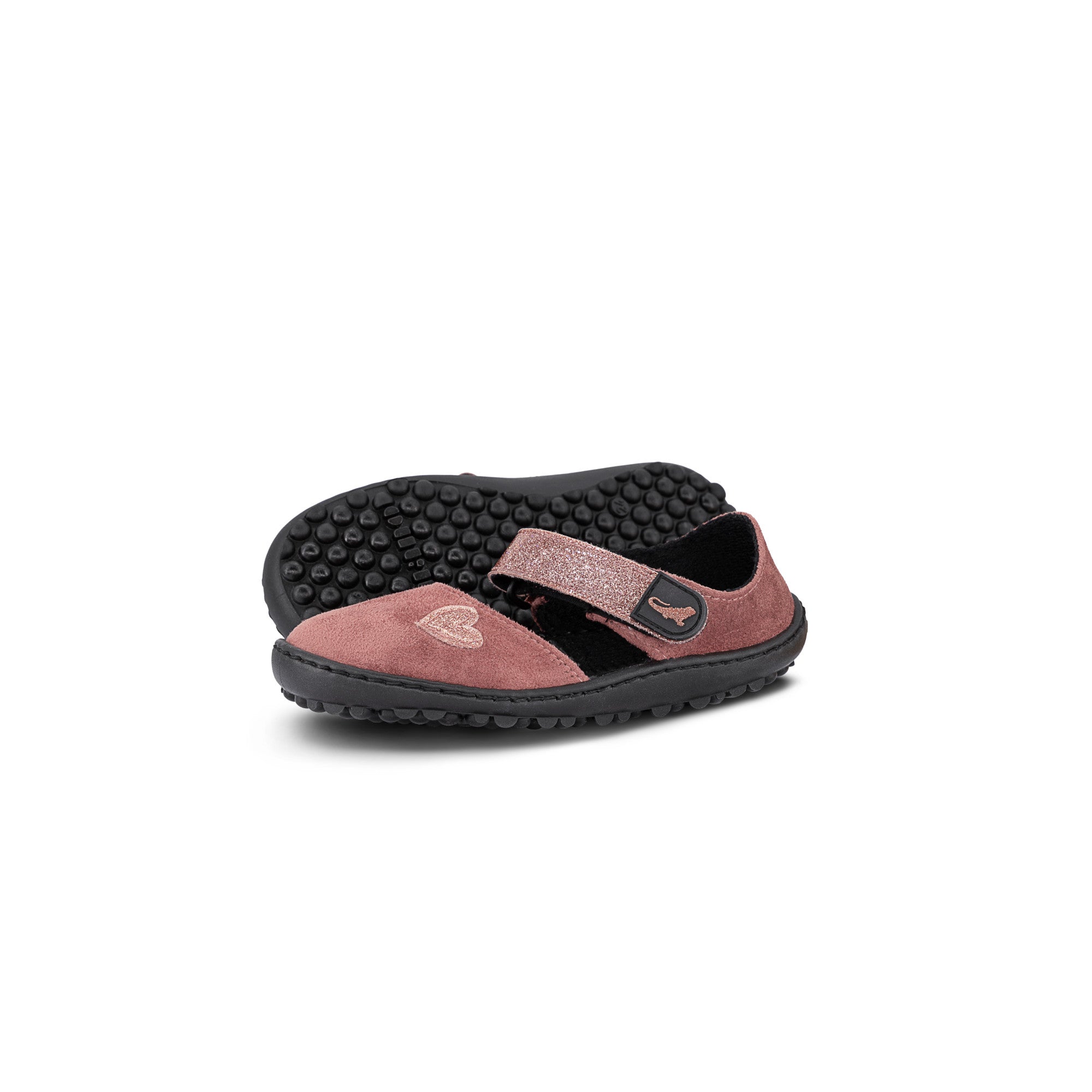 Leguanito Jarina Sandalen Kinder rot mit Glitzer als Barfußschuhe im Onlineshop, leichte und flexible Schuhe für kleine Kinderfüße