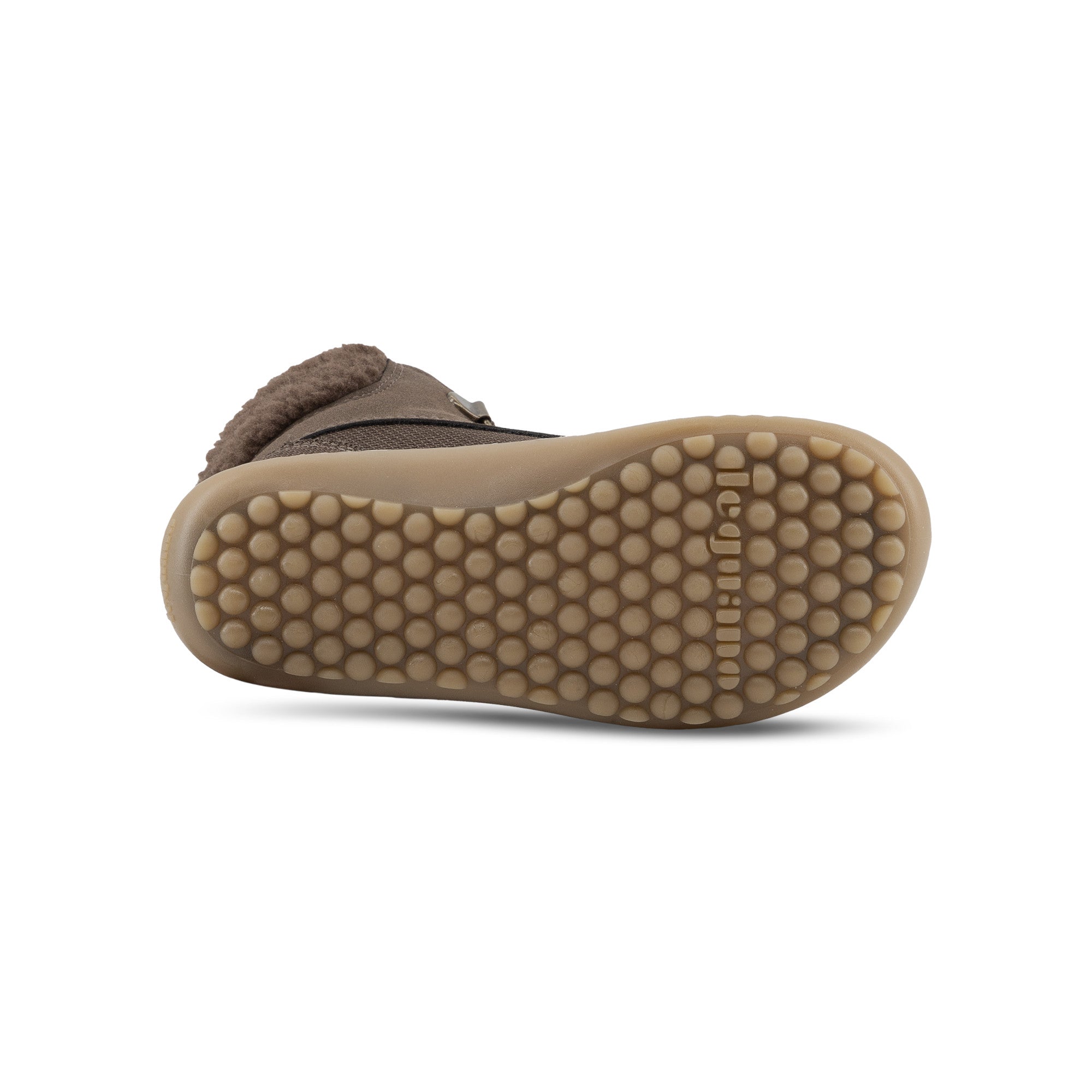 Barfußschuhe Leguanito Nicebare für Kinder, Unteransicht mit rutschfester Sohle, warm und wasserabweisend für den Winter im Onlineshop für Barfußschuhe.