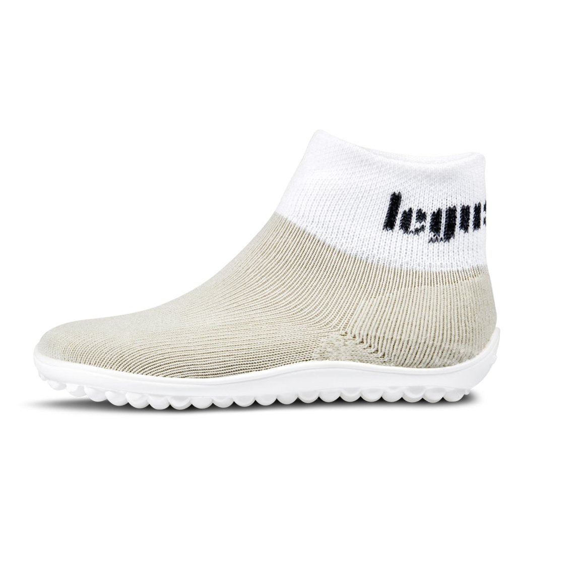 Leguanito Barfußschuhe für Kinder von Leguano in Perlmutt – Sockenschuhe, Seitenansicht von links, erhältlich im Barfusswelten.de Barfußschuhe Onlineshop