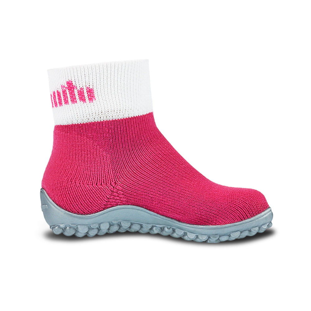 Leguanito Barfußschuhe für Kinder von Leguano in Pink – Sockenschuhe, Seitenansicht von rechts, erhältlich im Barfusswelten.de Barfußschuhe Onlineshop