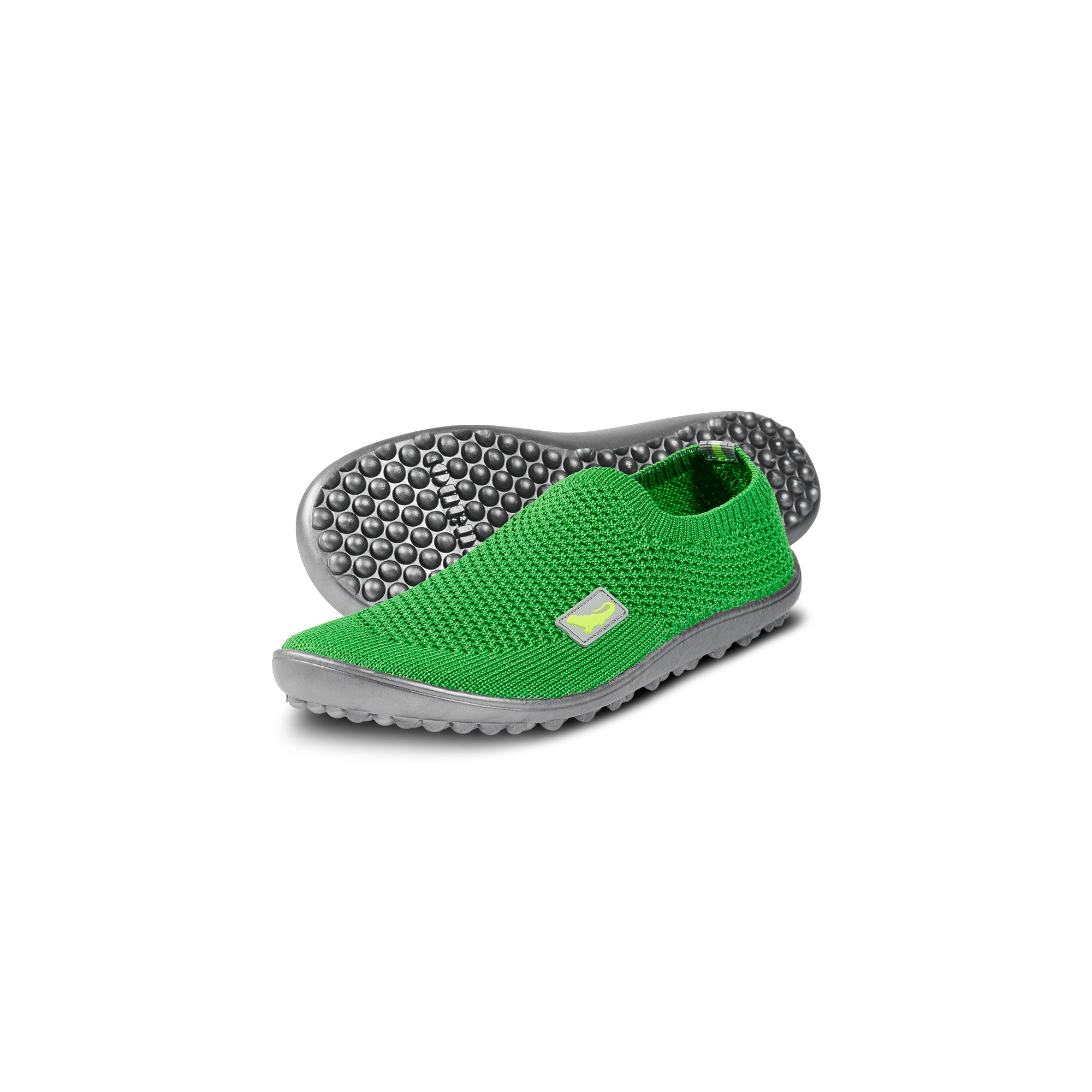 Leguanito Scio Green Kinder Barfußschuhe Slipper – Diese Slipper in der Größe 29 bis 34 sind perfekt für kleine Entdecker. Erhältlich bei barfusswelten.de.