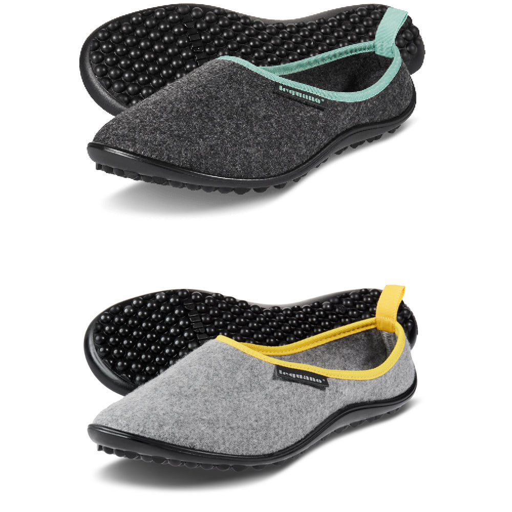 Leguano Acasa Barfußschuhe aus Wolle, Hausschuhe in verschiedenen Farben, Hauptansicht im Onlineshop für Barfußschuhe.