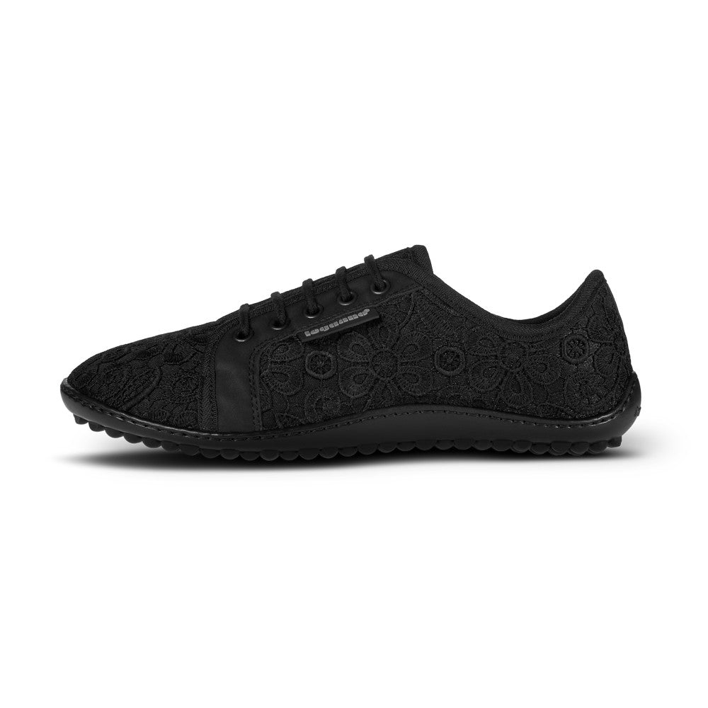 leguano Amalfi Nero schwarz festliche Barfußschuhe linke Ansicht, elegant für Hochzeit und Feier im Onlineshop für Barfußschuhe erhältlich