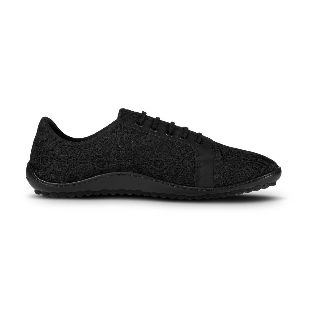 leguano Amalfi Nero schwarz festliche Barfußschuhe rechte Ansicht, perfekt für Hochzeit und Feier, im Onlineshop für Barfußschuhe erhältlich
