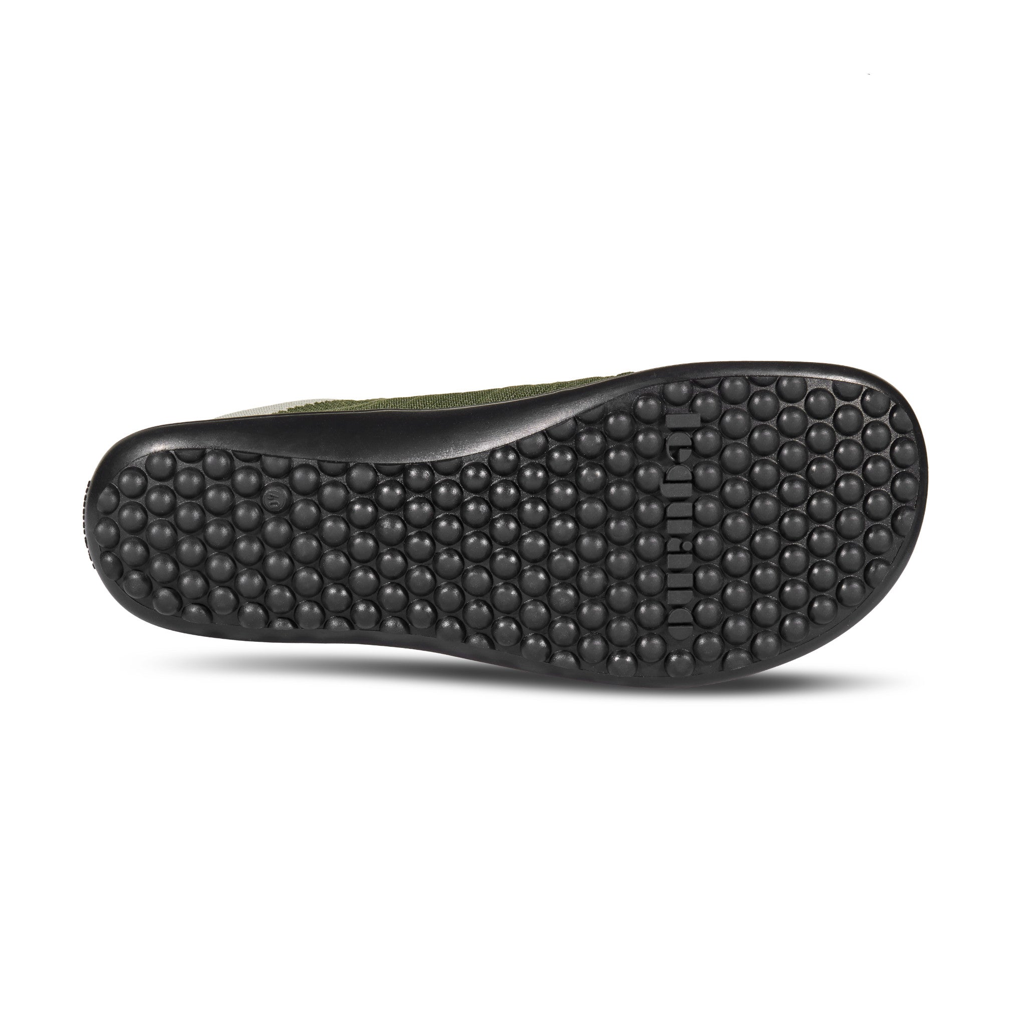 Leguano Beat Barfußschuhe Sneaker in Olive Green, Unteransicht. Die flexible Sohle bietet optimalen Komfort und Halt. Erhältlich im Onlineshop für Barfußschuhe.