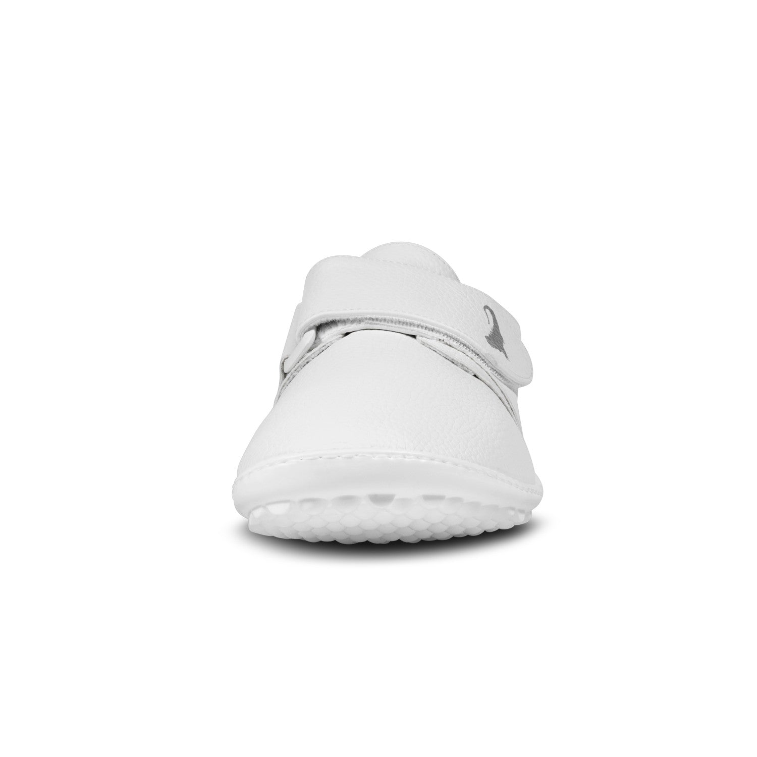 Leguano Care Barfußschuhe in Weiß, Frontansicht, ideal für Pflegeberufe, Ärzte, Apotheken und Krankenhäuser. Jetzt im Onlineshop für Barfußschuhe erhältlich.