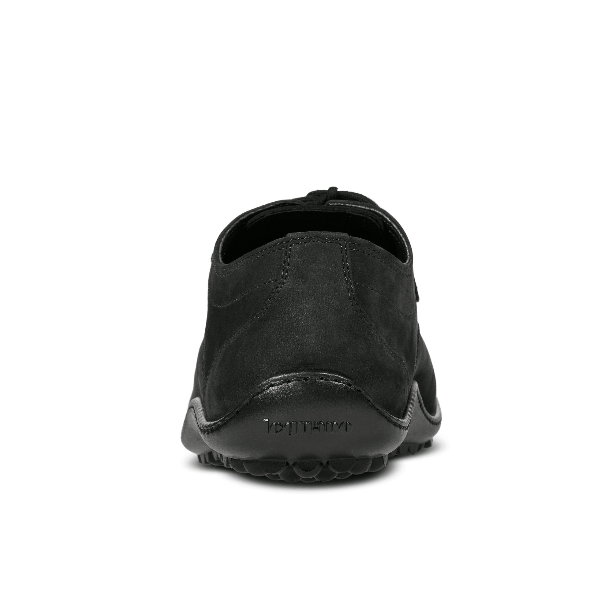 Rückansicht der schwarzen Leguano Dean Barfußschuhe aus Leder, elegante Herrenschuhe im Onlineshop für Barfußschuhe