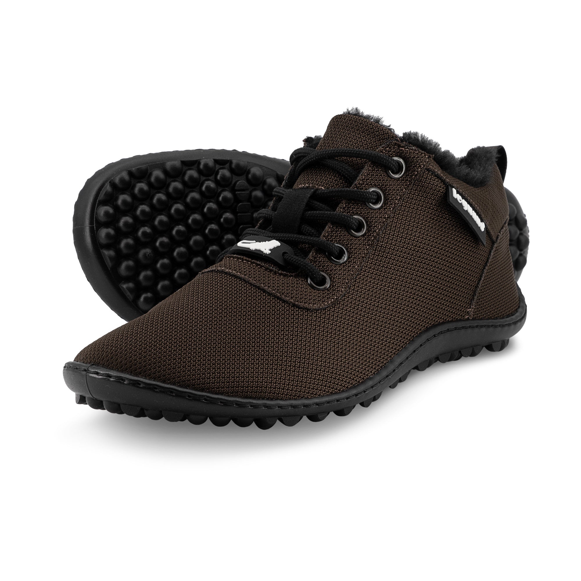 Leguano Galaxo braune Barfußschuhe, warme Winter- und Herbstschuhe in Gesamtansicht im Onlineshop für Barfußschuhe
